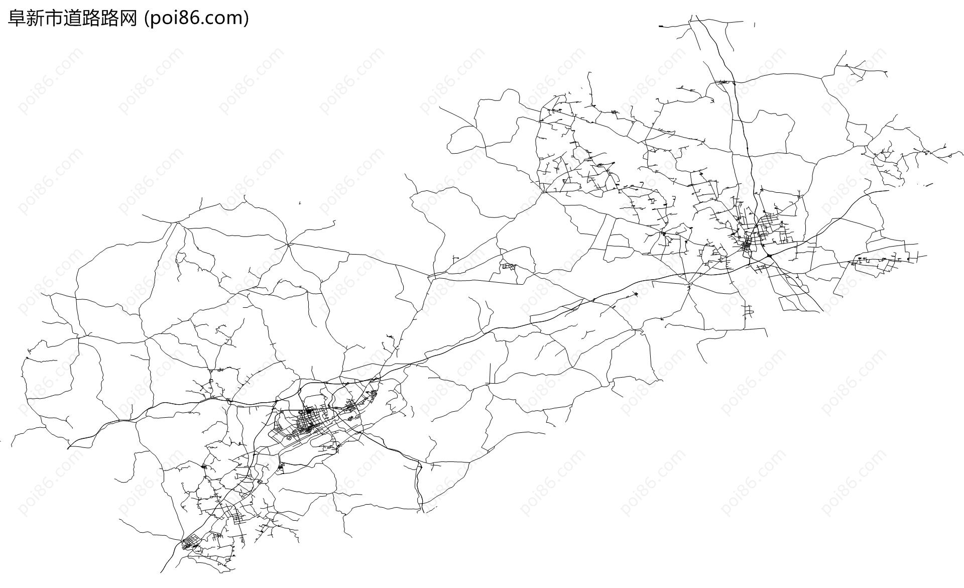 阜新市道路路网地图