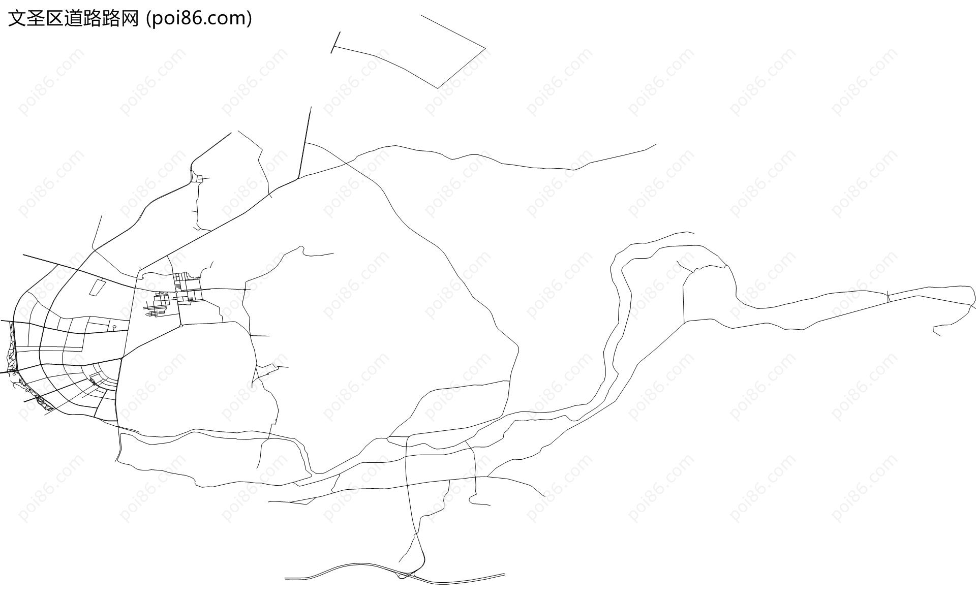 文圣区道路路网地图