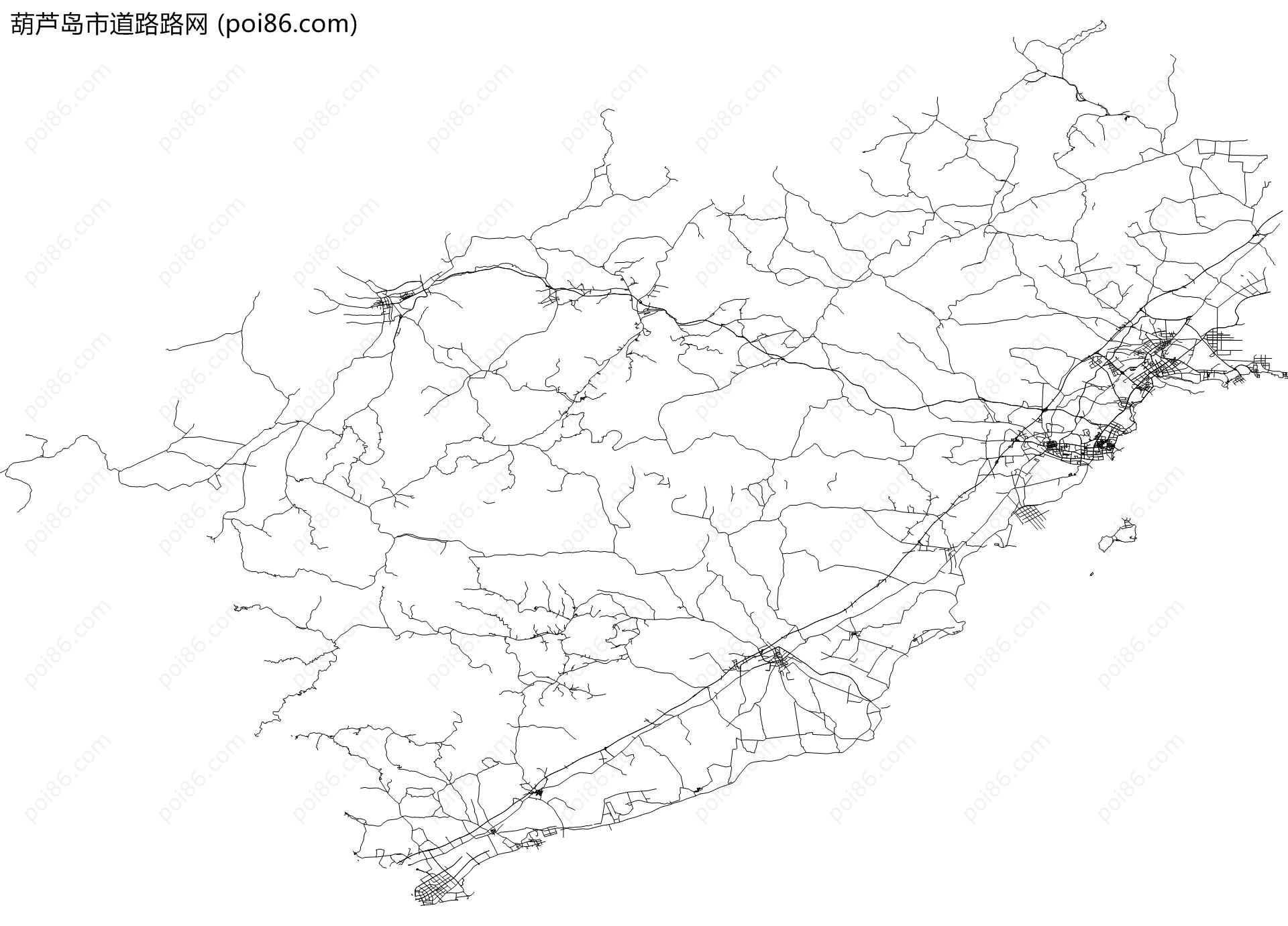 葫芦岛市道路路网地图