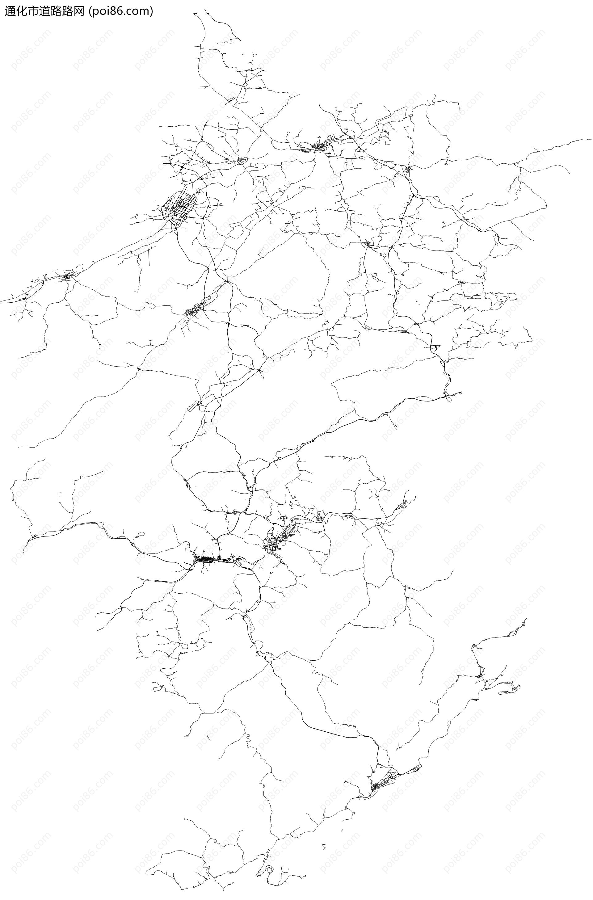 通化市道路路网地图
