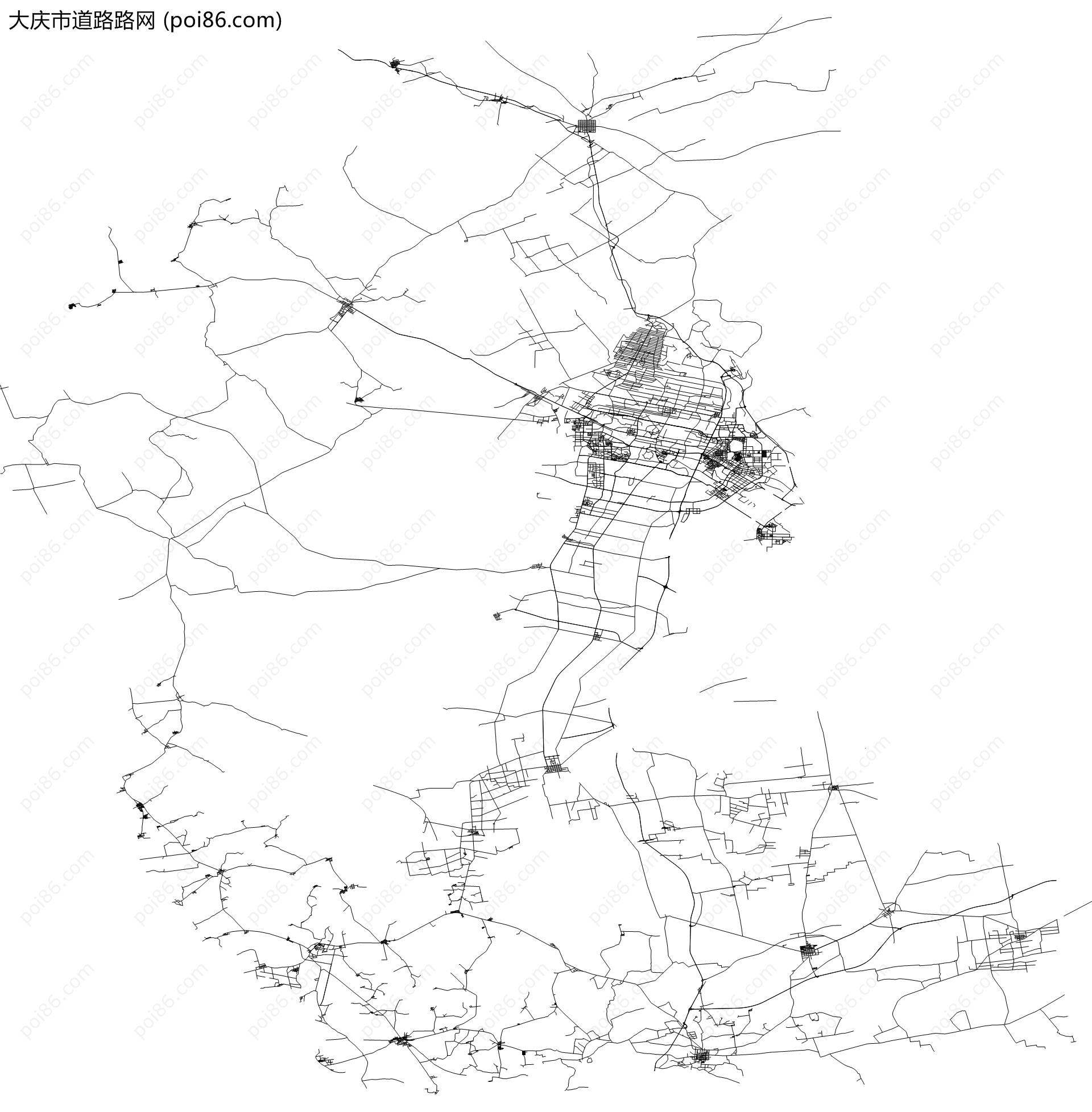 大庆市道路路网地图