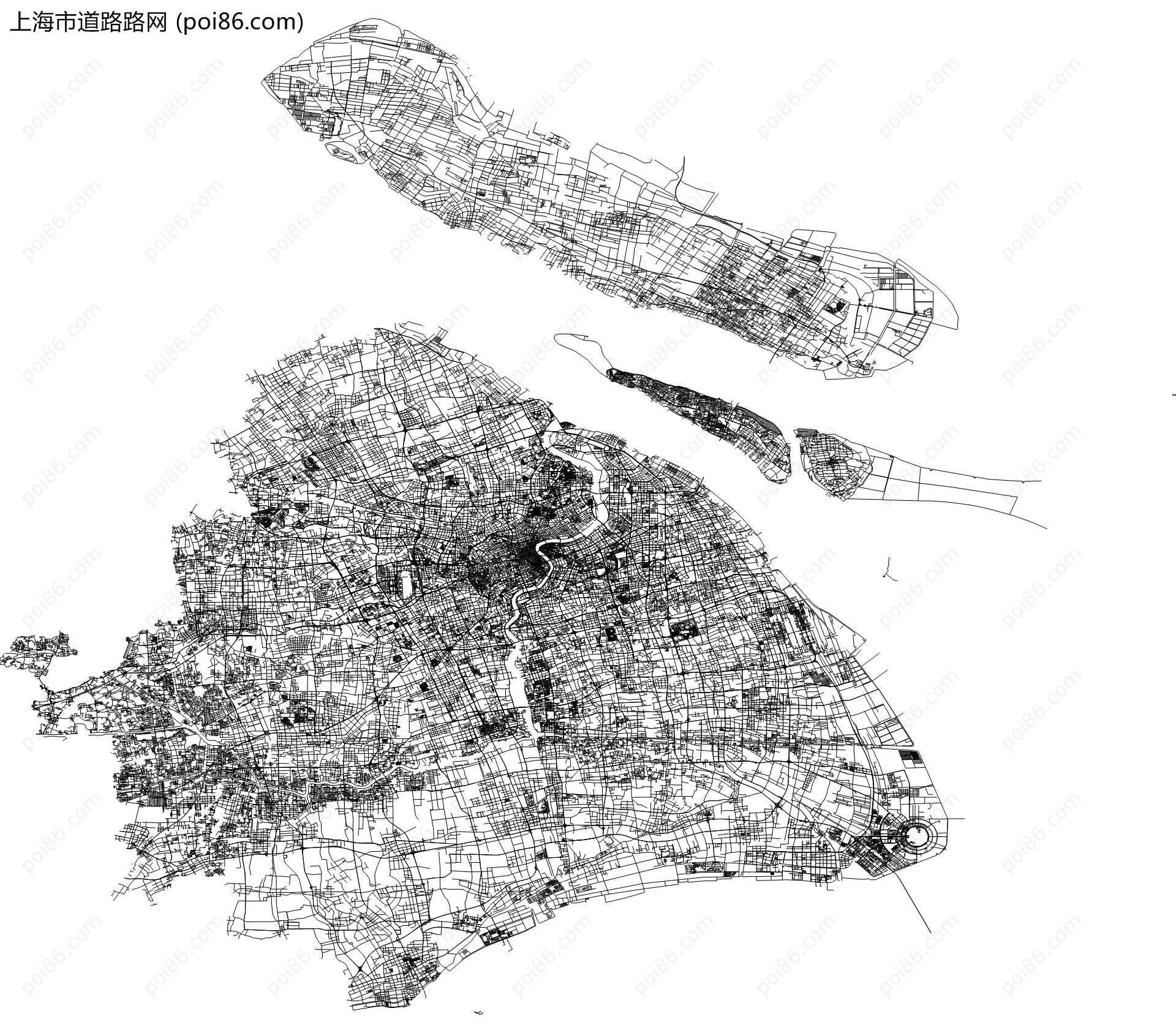 上海市道路路网地图