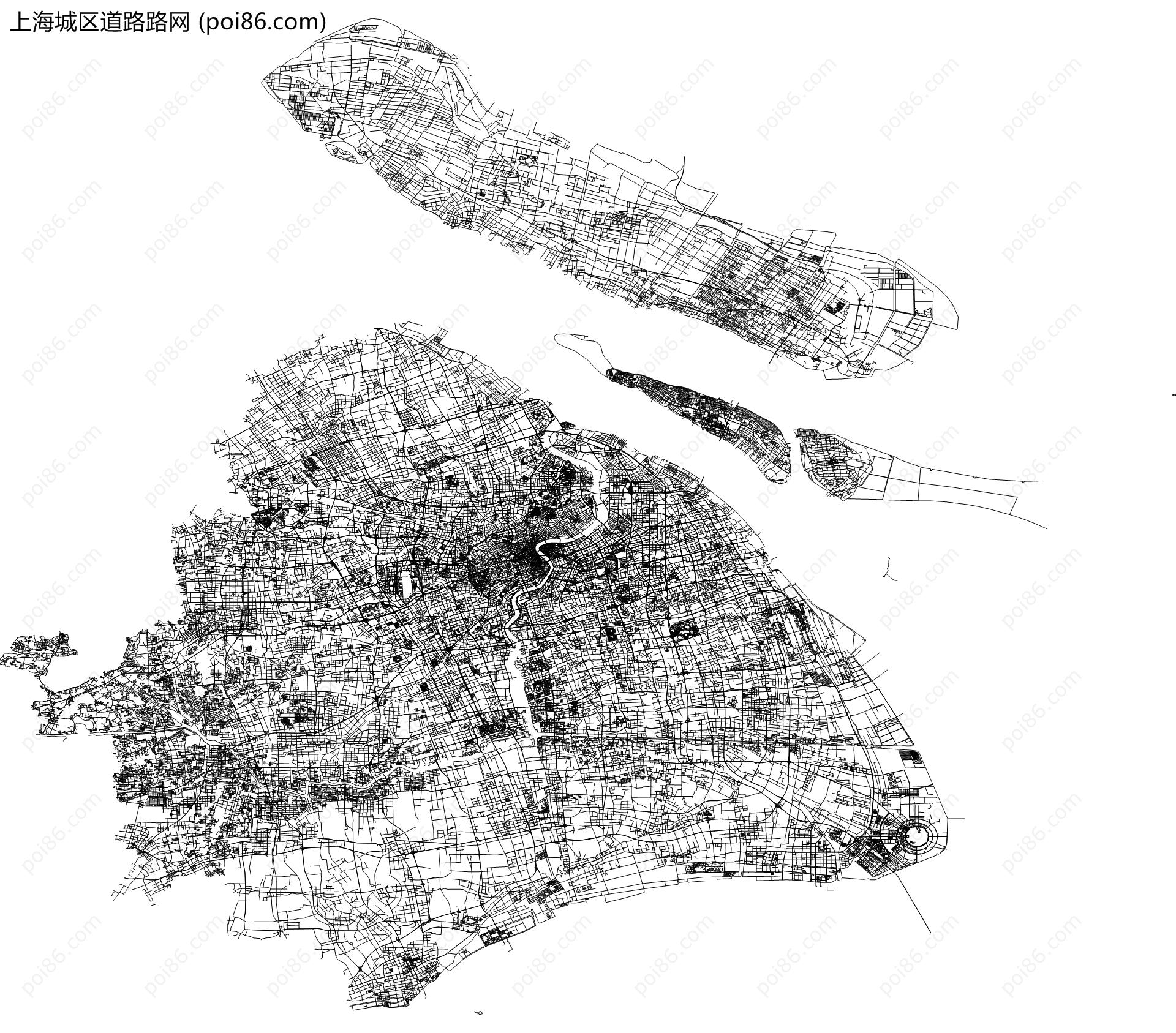 上海城区道路路网地图