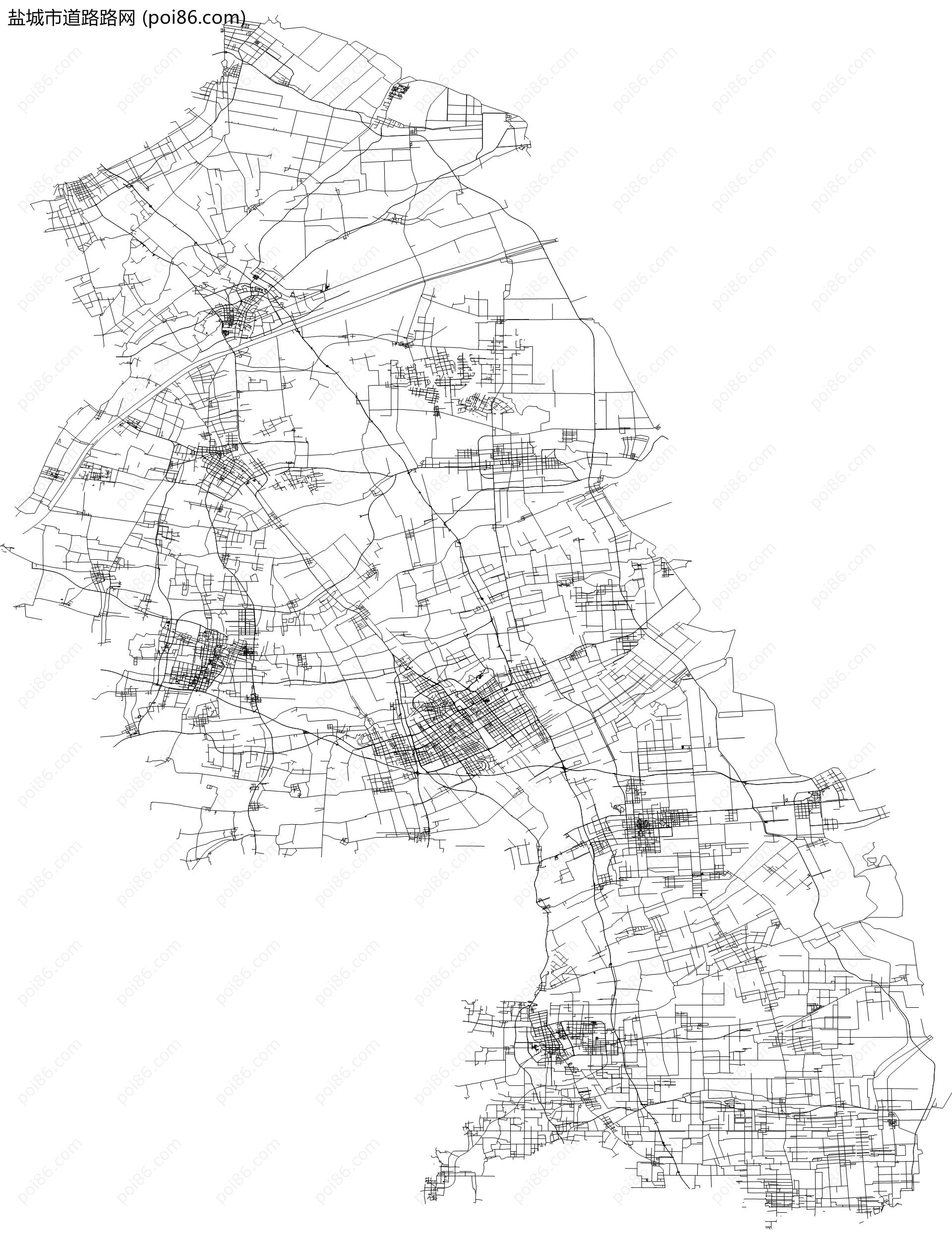 盐城市道路路网地图