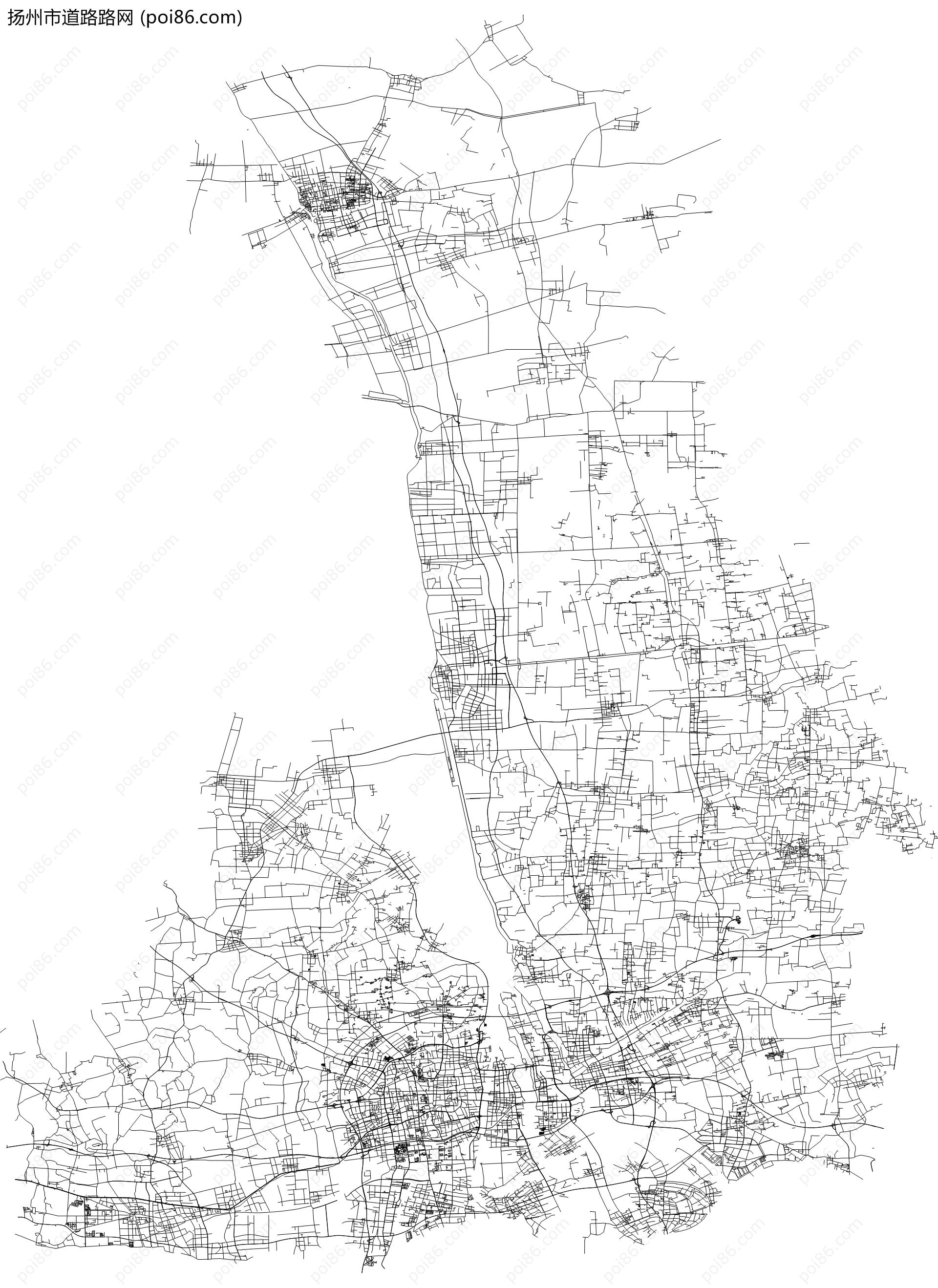 扬州市道路路网地图