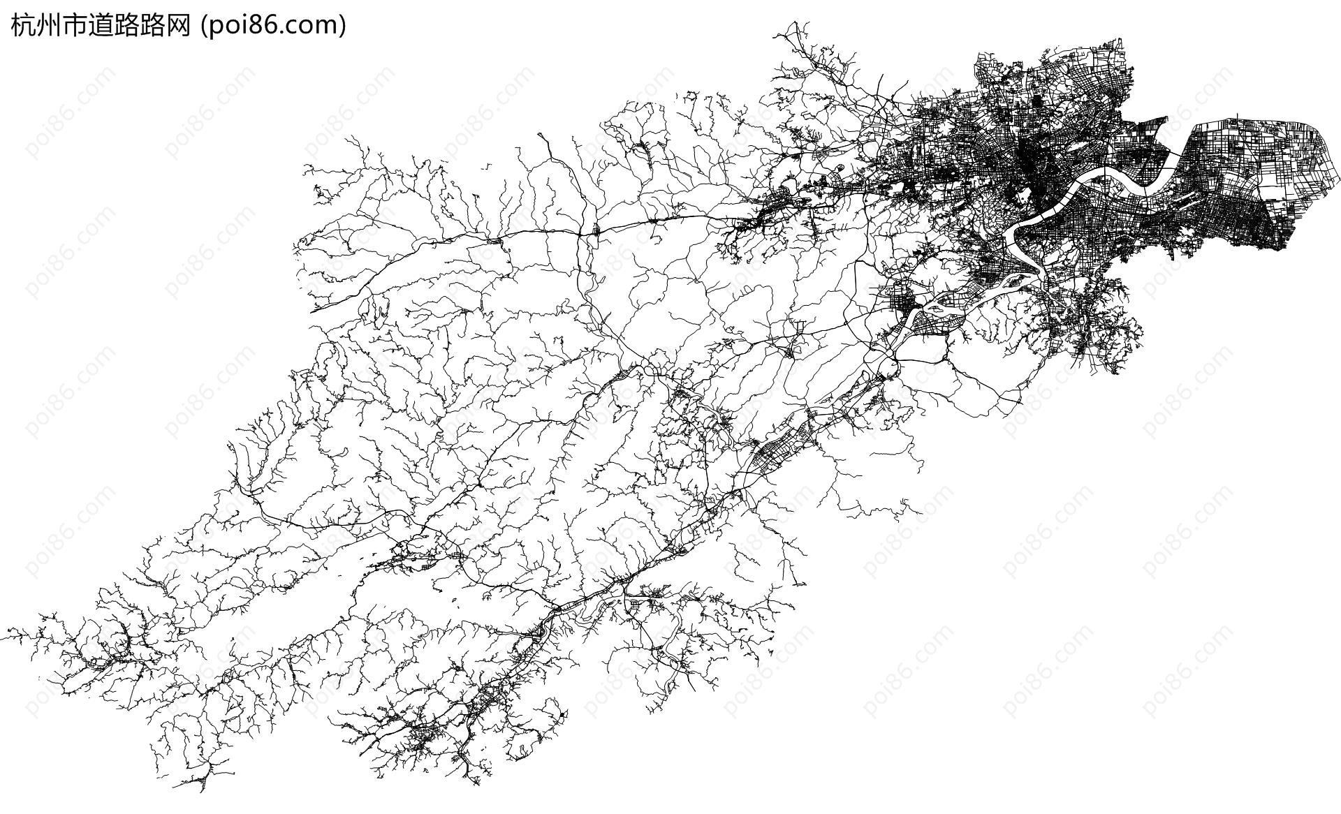杭州市道路路网地图