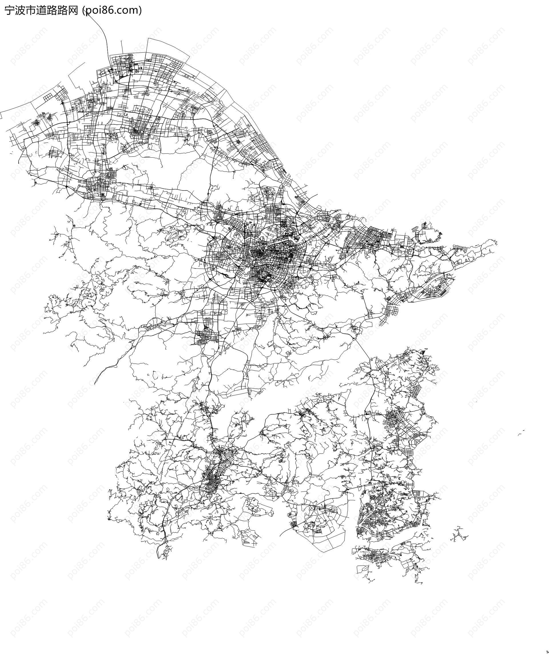 宁波市道路路网地图