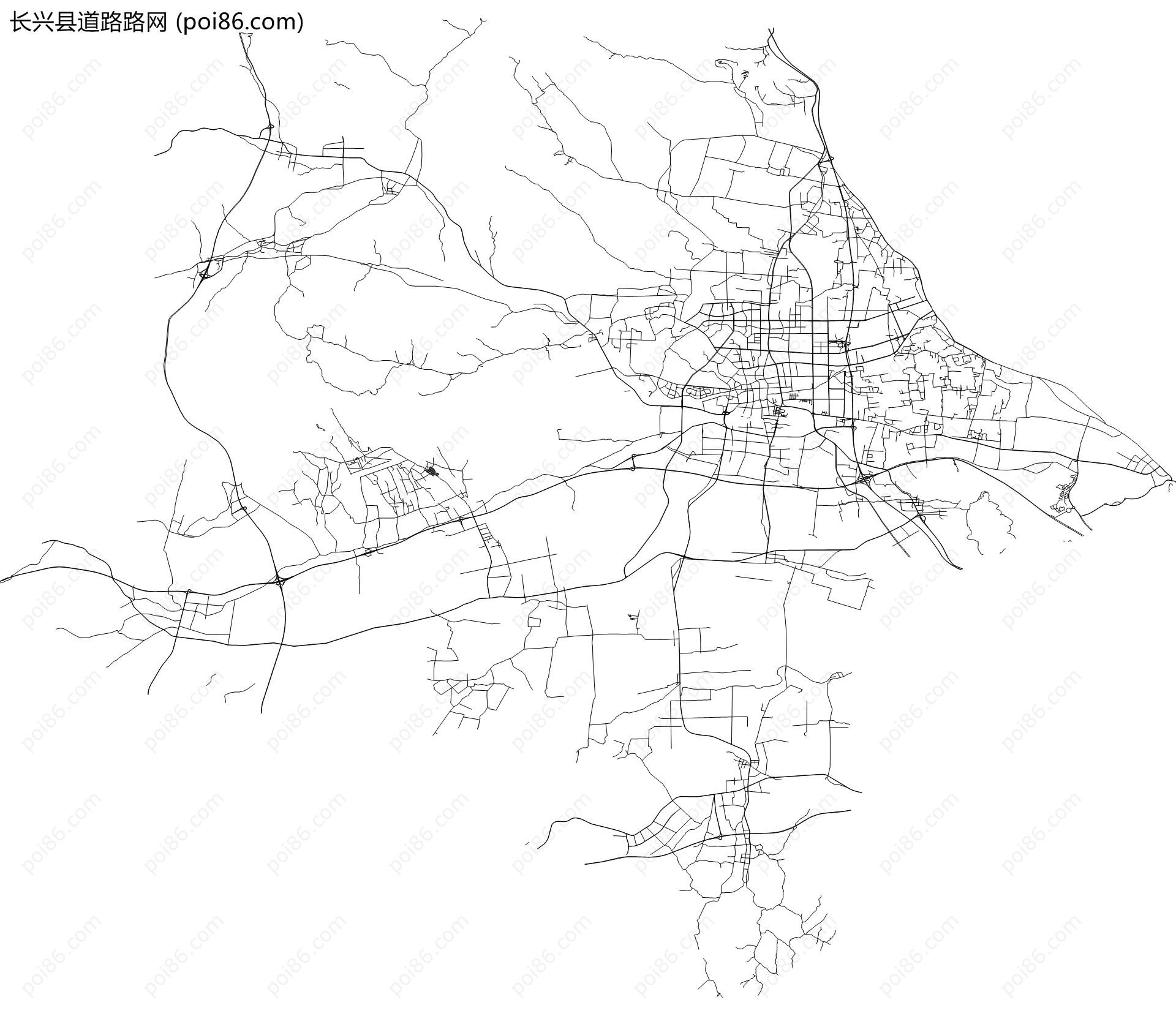 长兴县道路路网地图