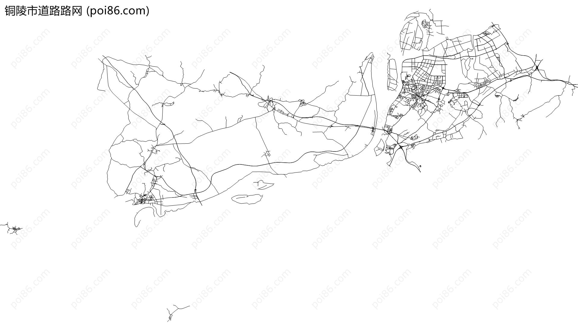 铜陵市道路路网地图