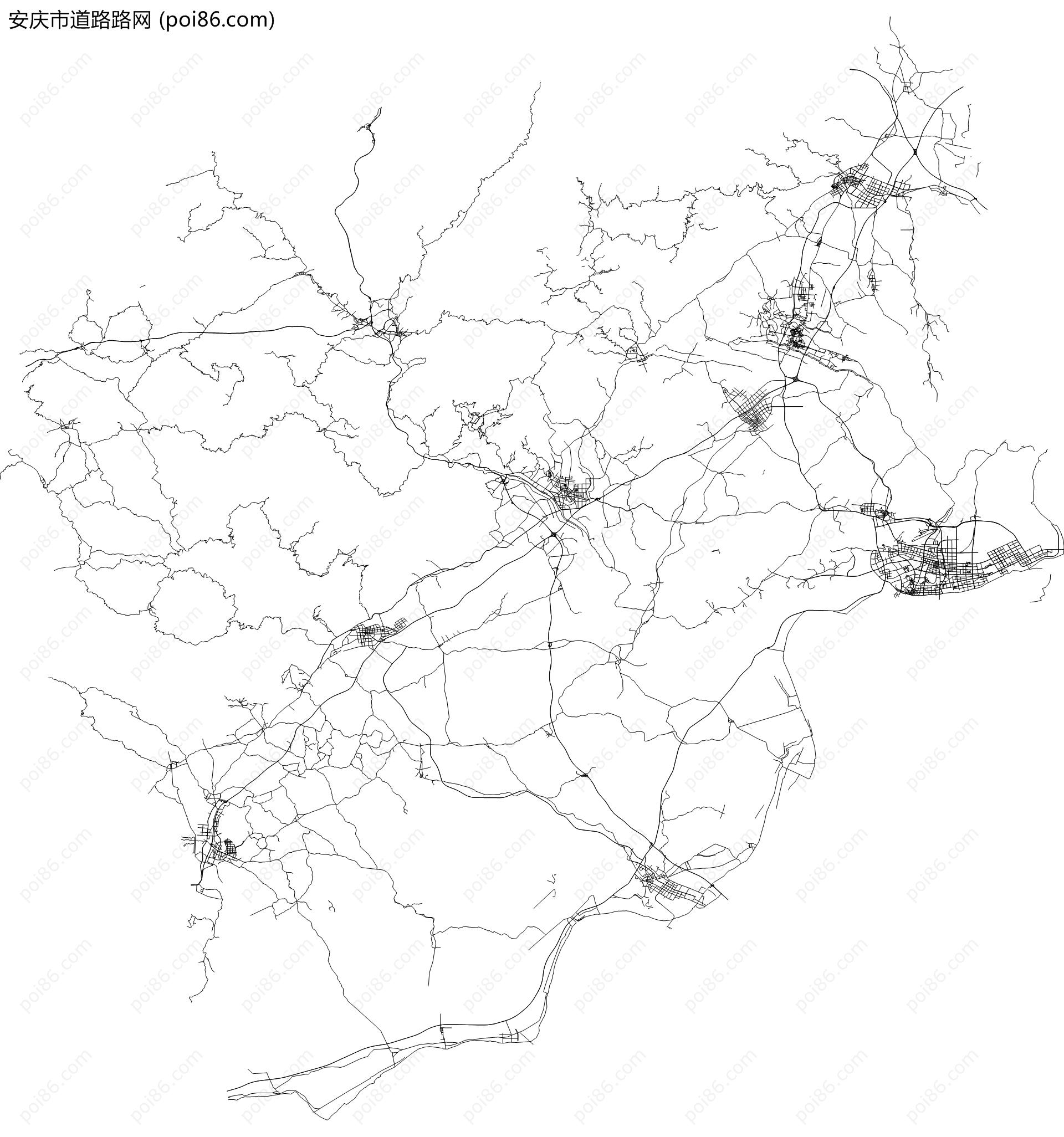 安庆市道路路网地图