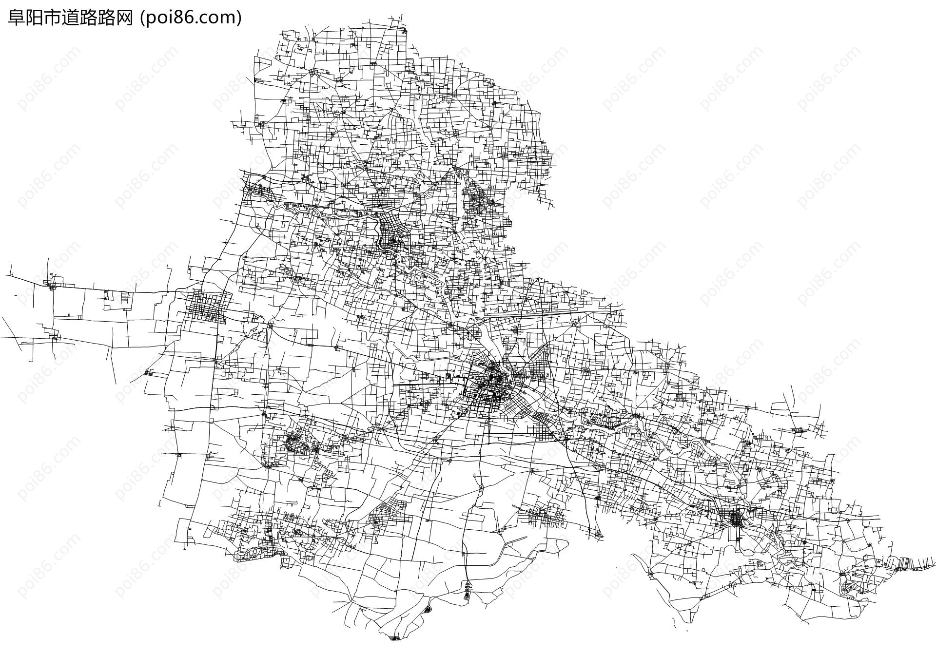 阜阳市道路路网地图