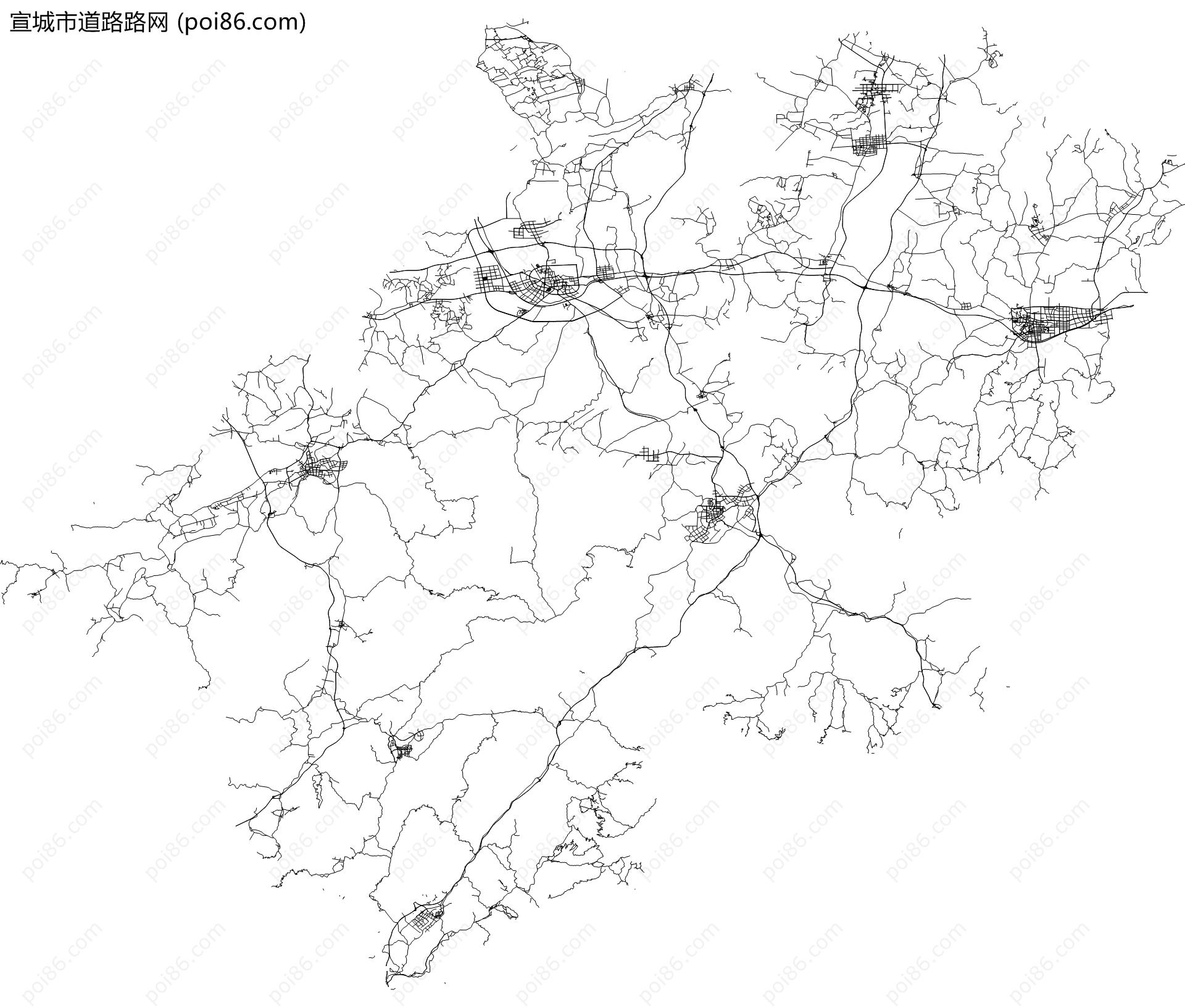 宣城市道路路网地图