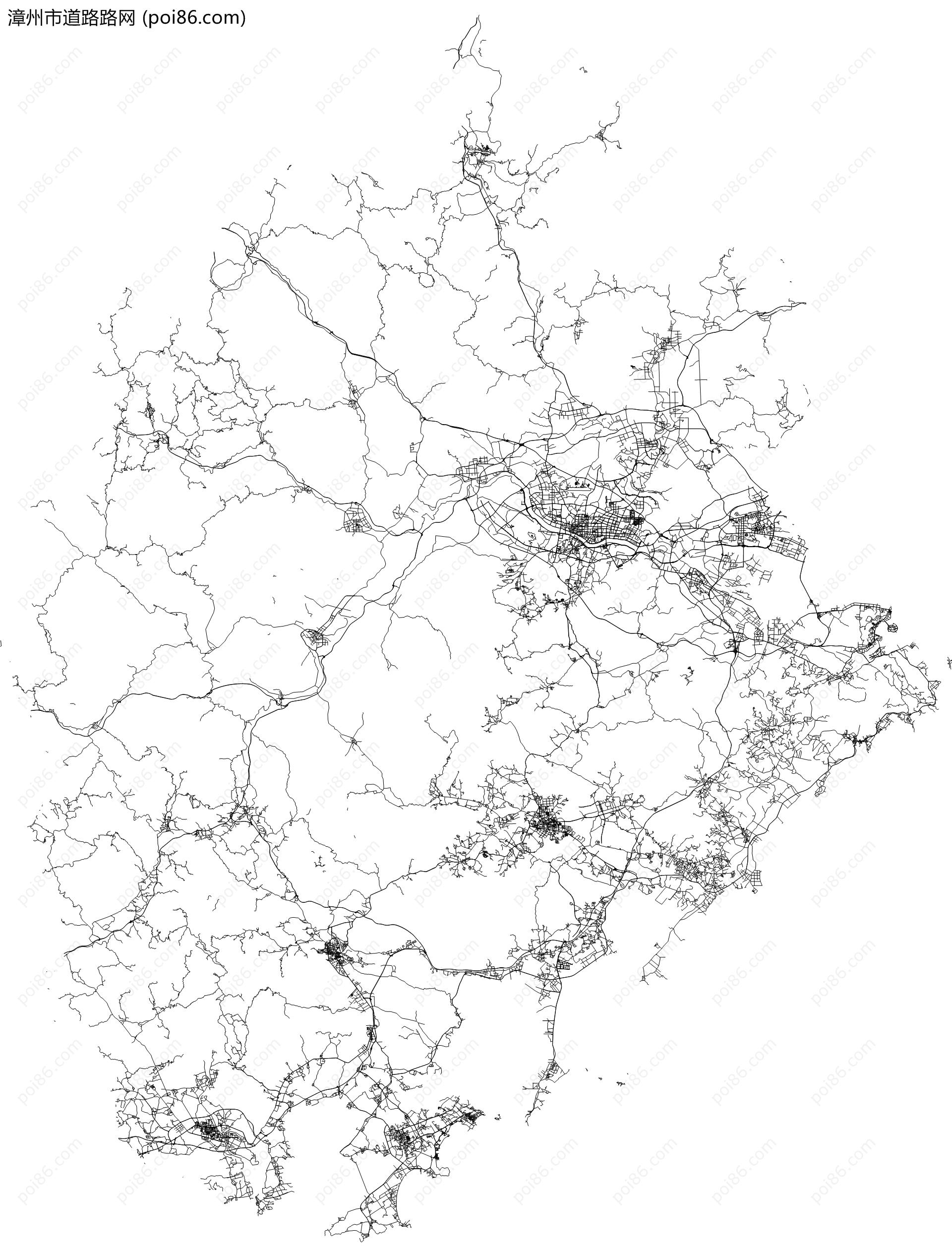漳州市道路路网地图