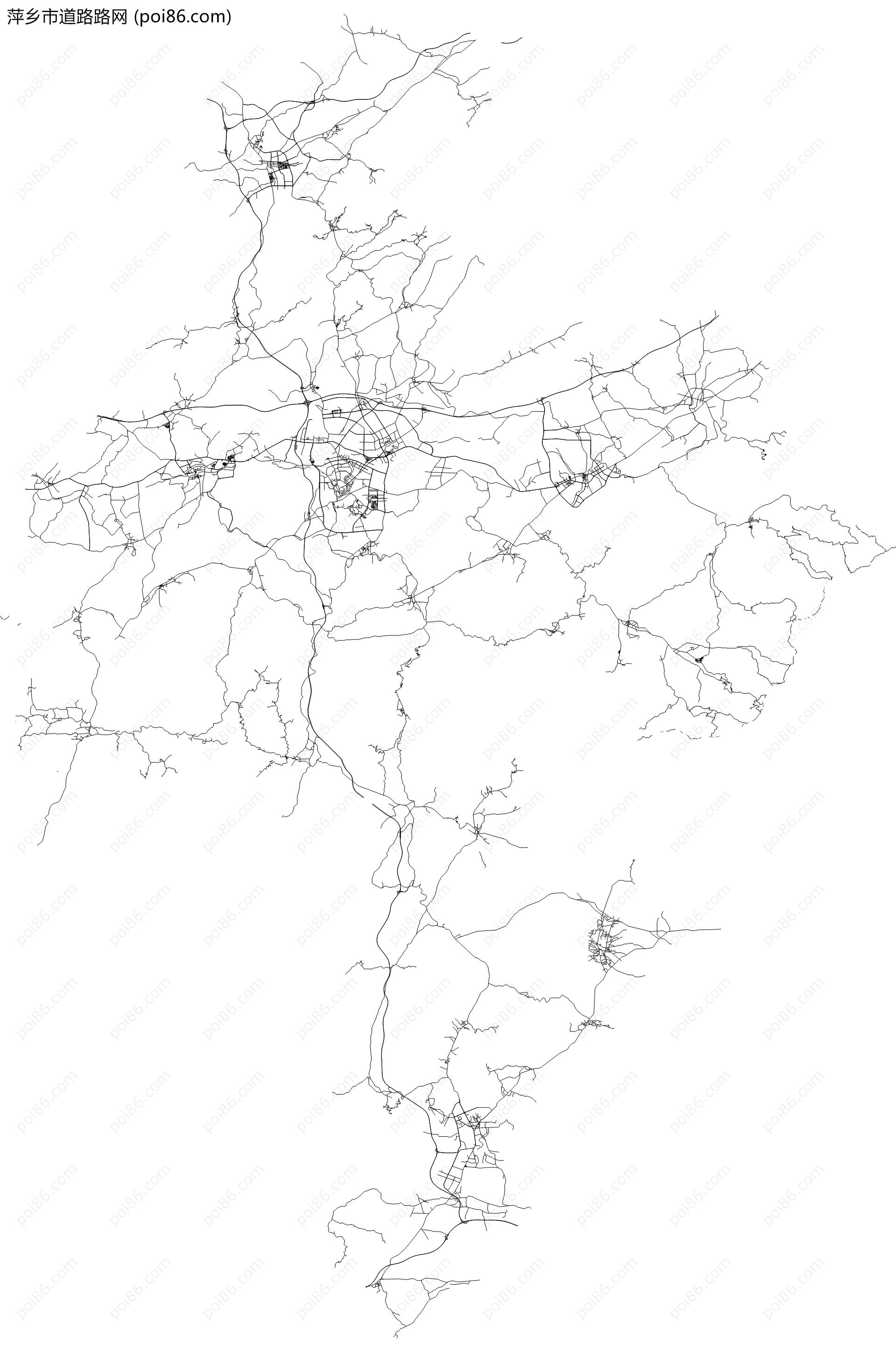 萍乡市道路路网地图