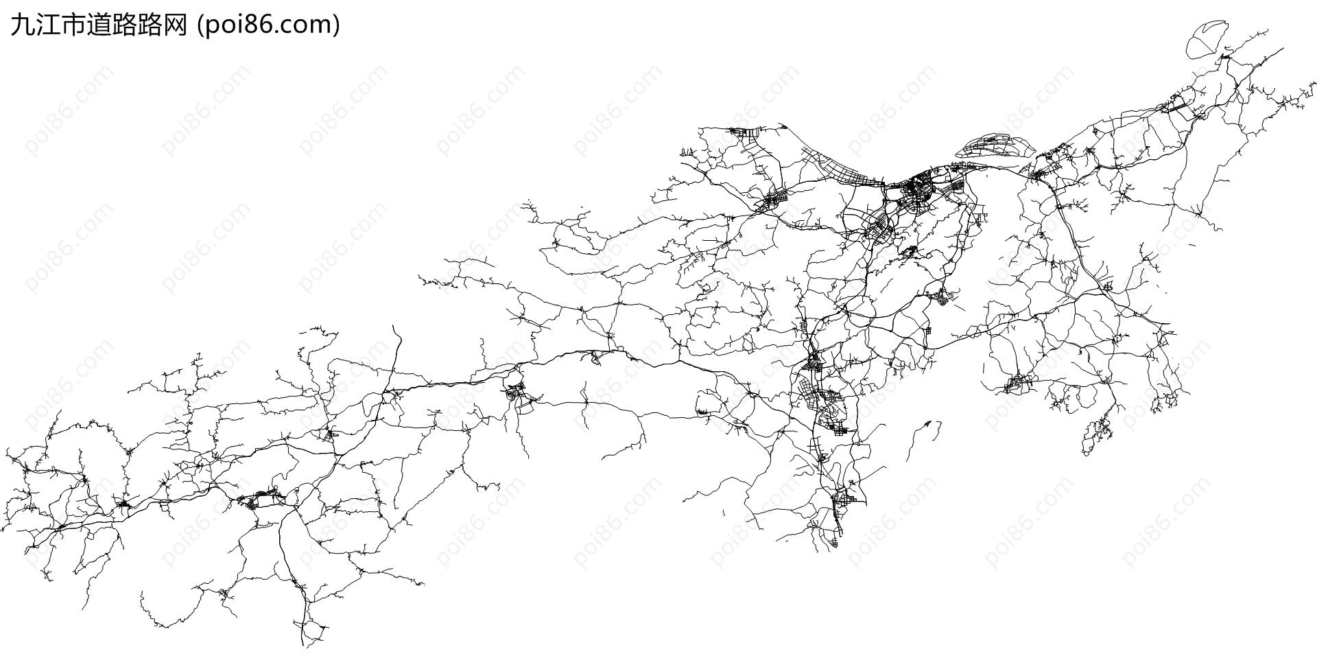 九江市道路路网地图