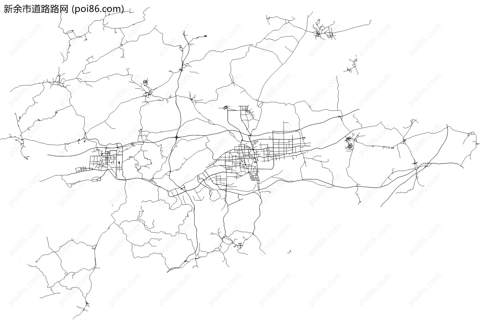 新余市道路路网地图