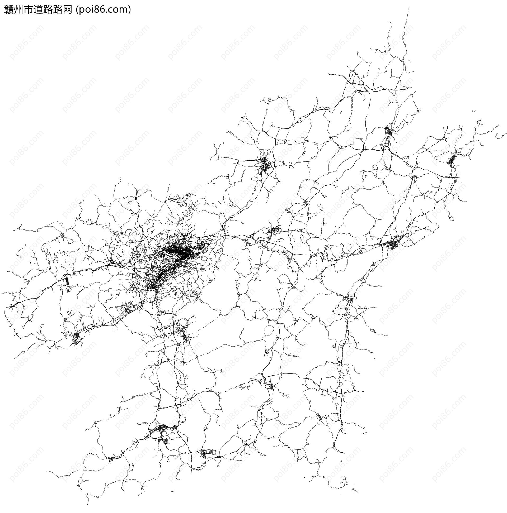 赣州市道路路网地图