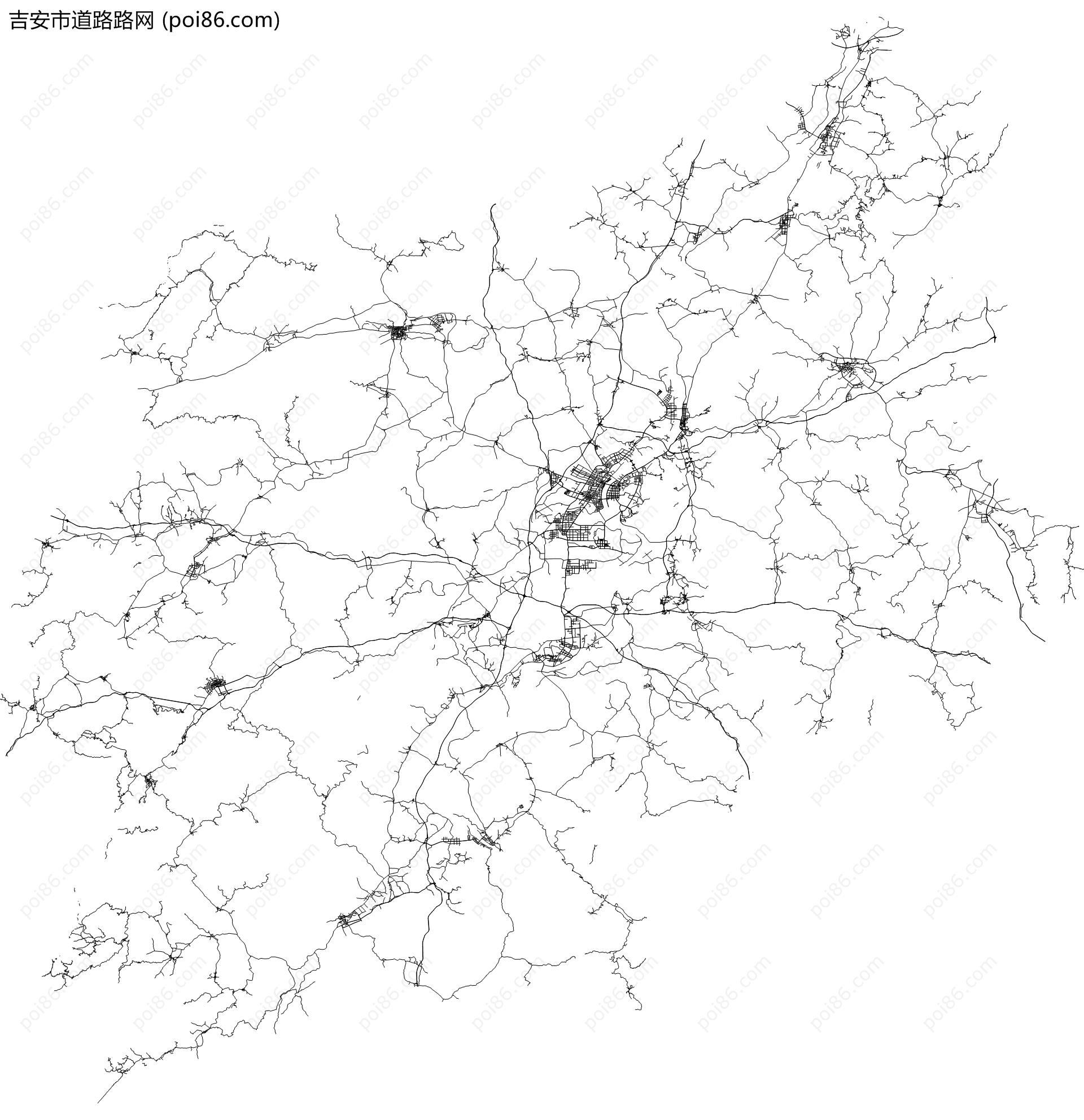 吉安市道路路网地图