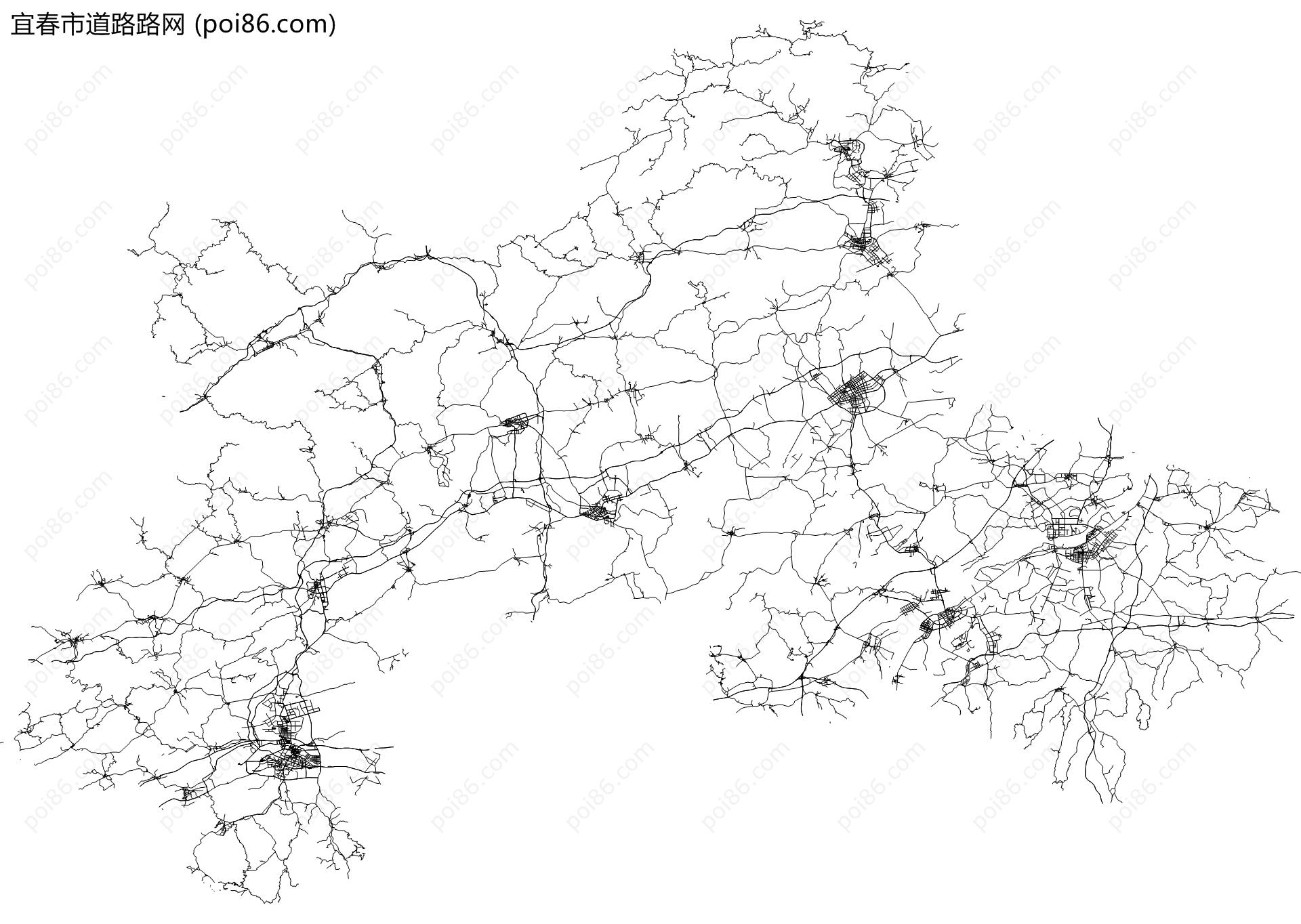 宜春市道路路网地图