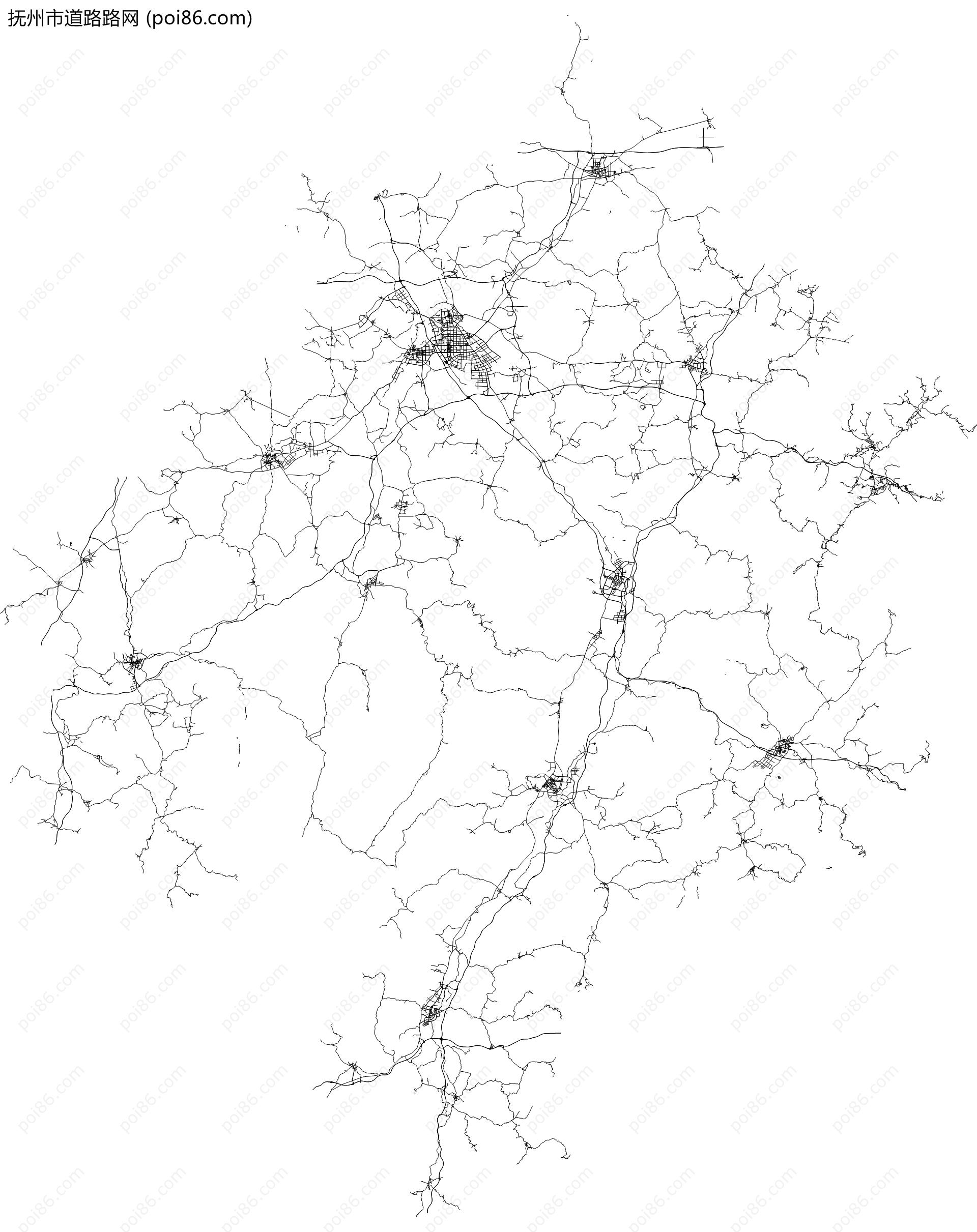 抚州市道路路网地图