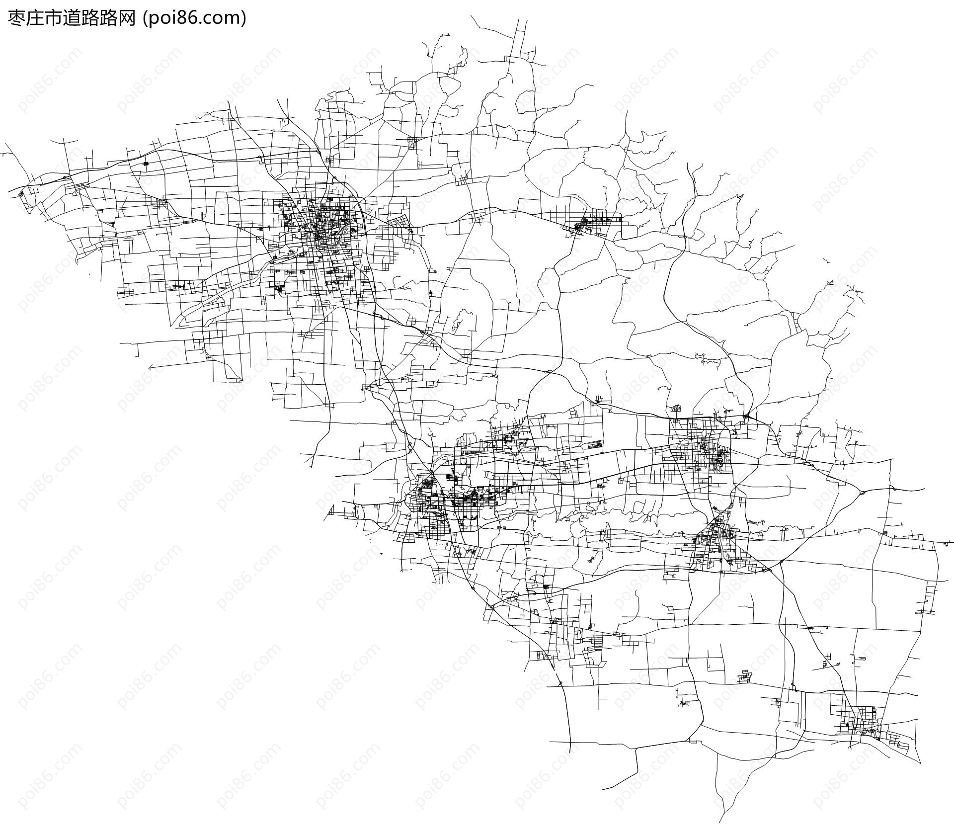 枣庄市道路路网地图