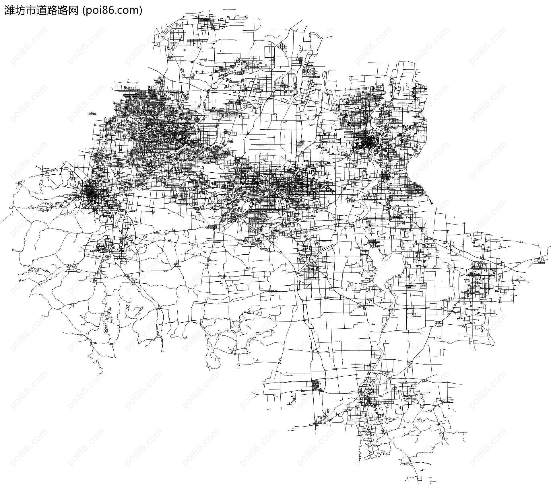 潍坊市道路路网地图