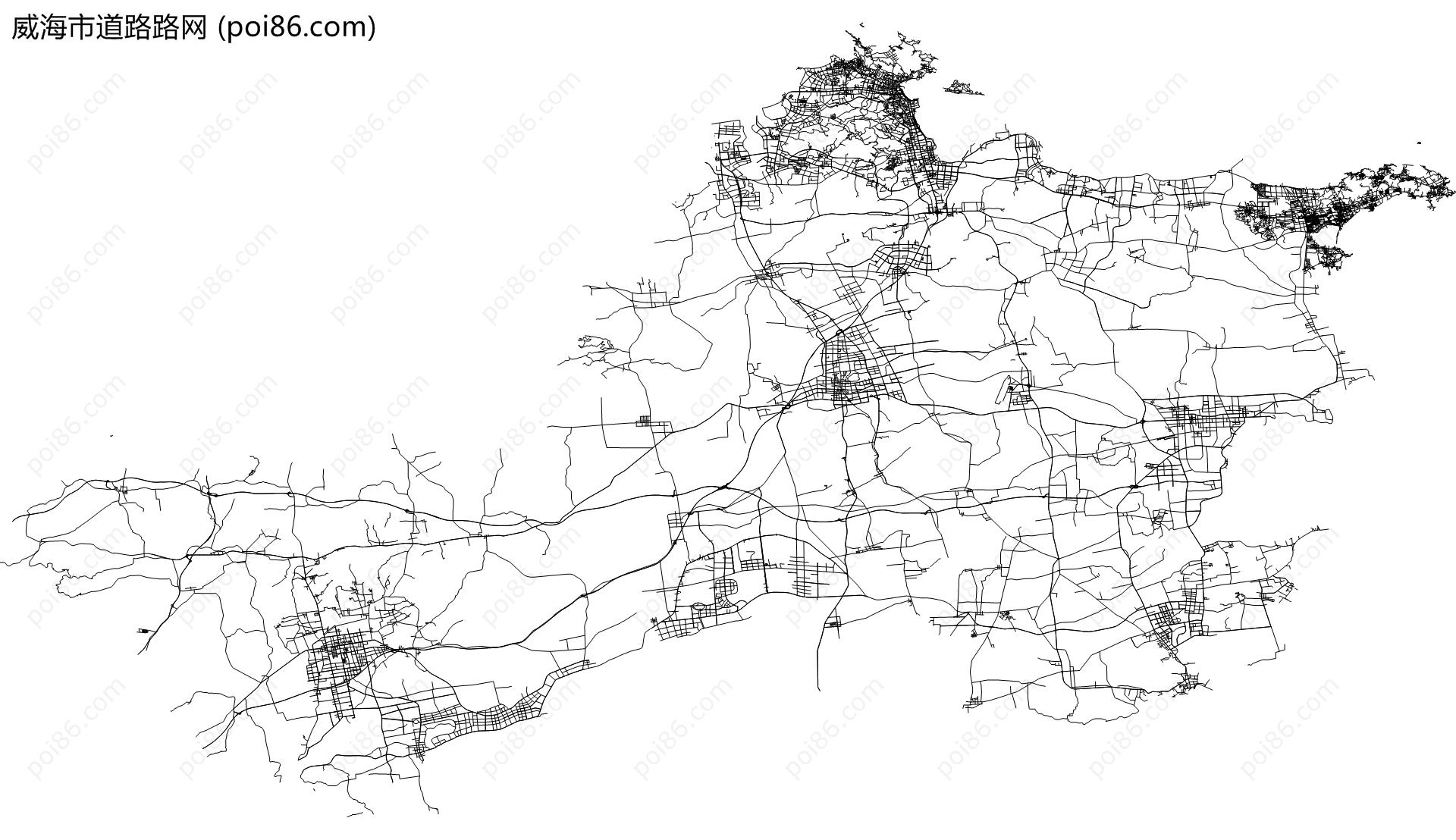 威海市道路路网地图