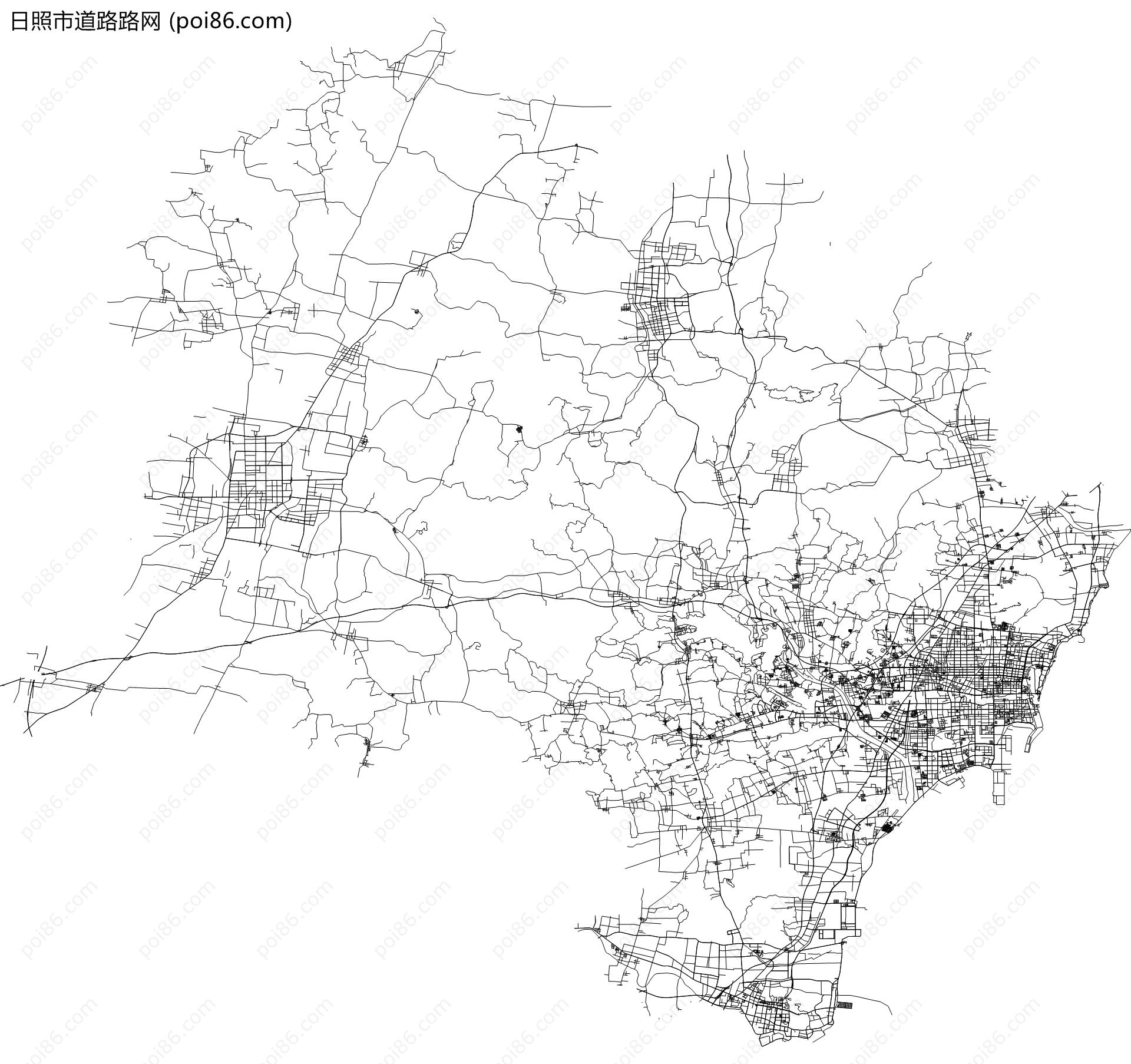 日照市道路路网地图