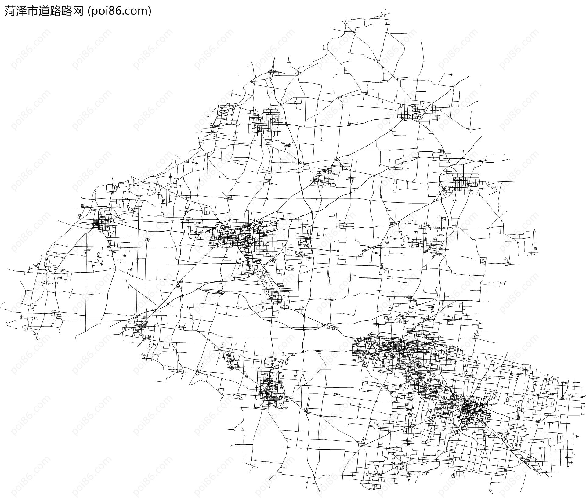 菏泽市道路路网地图