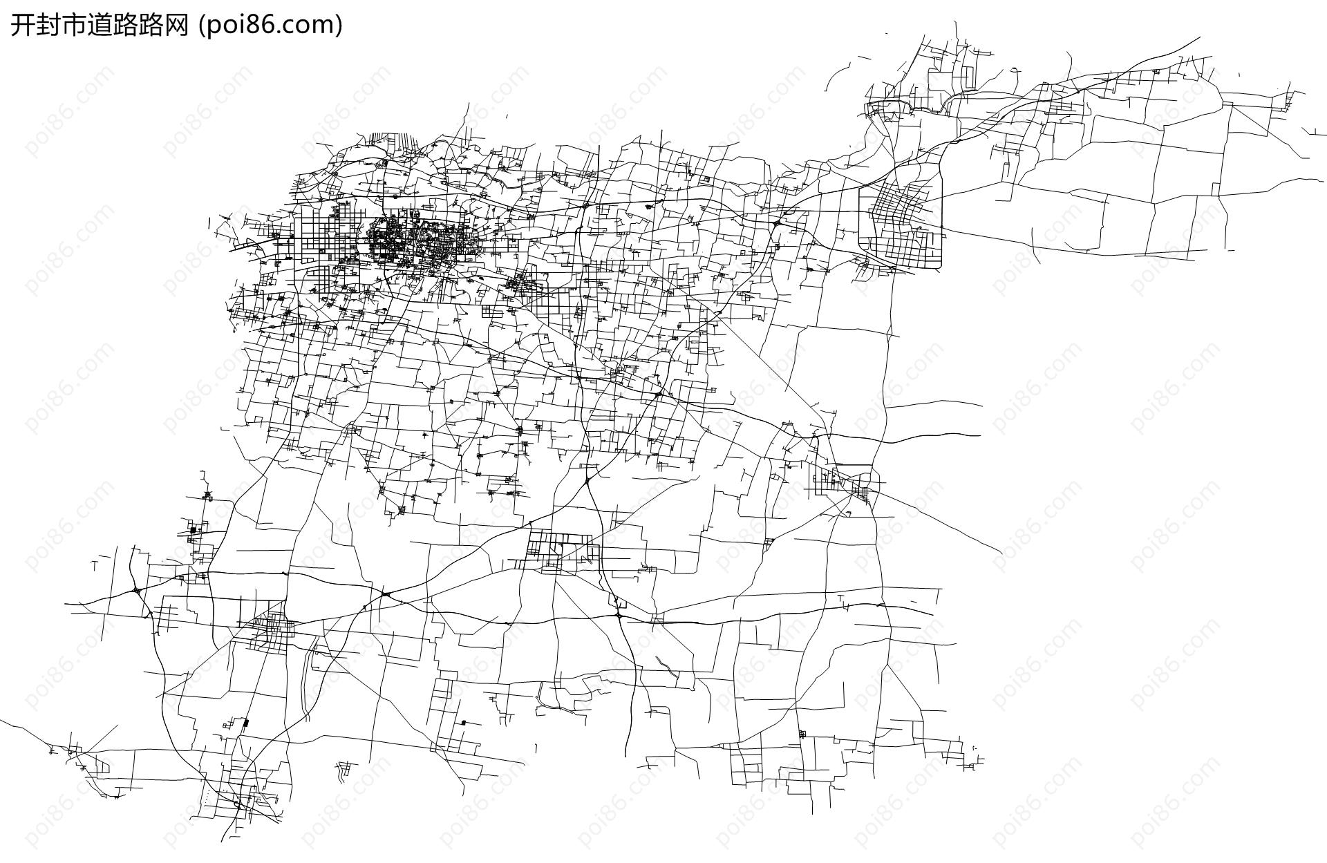 开封市道路路网地图