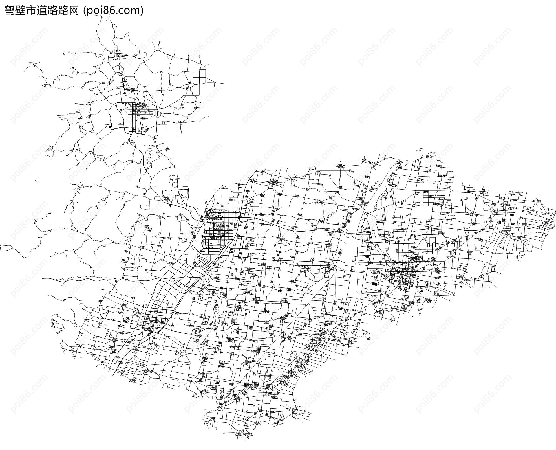 鹤壁市道路路网地图