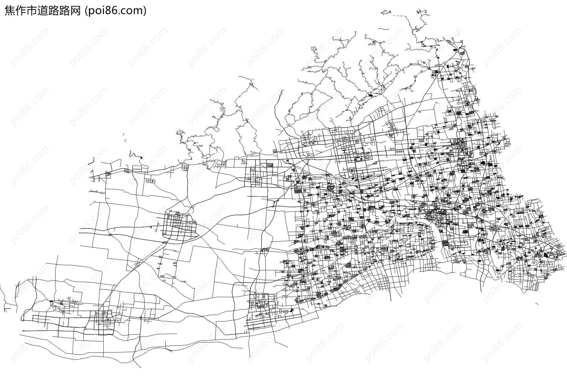 焦作市道路路网地图