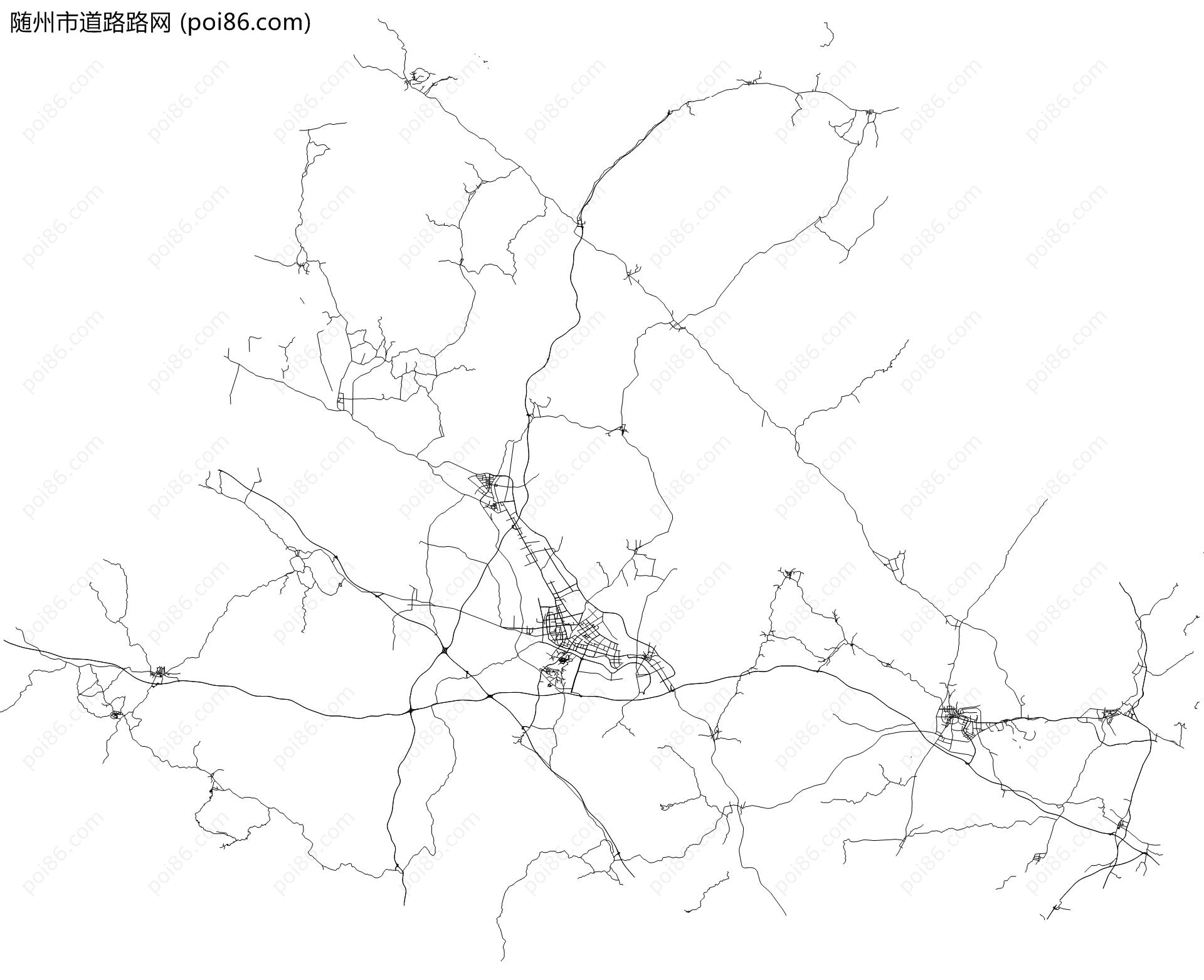 随州市道路路网地图