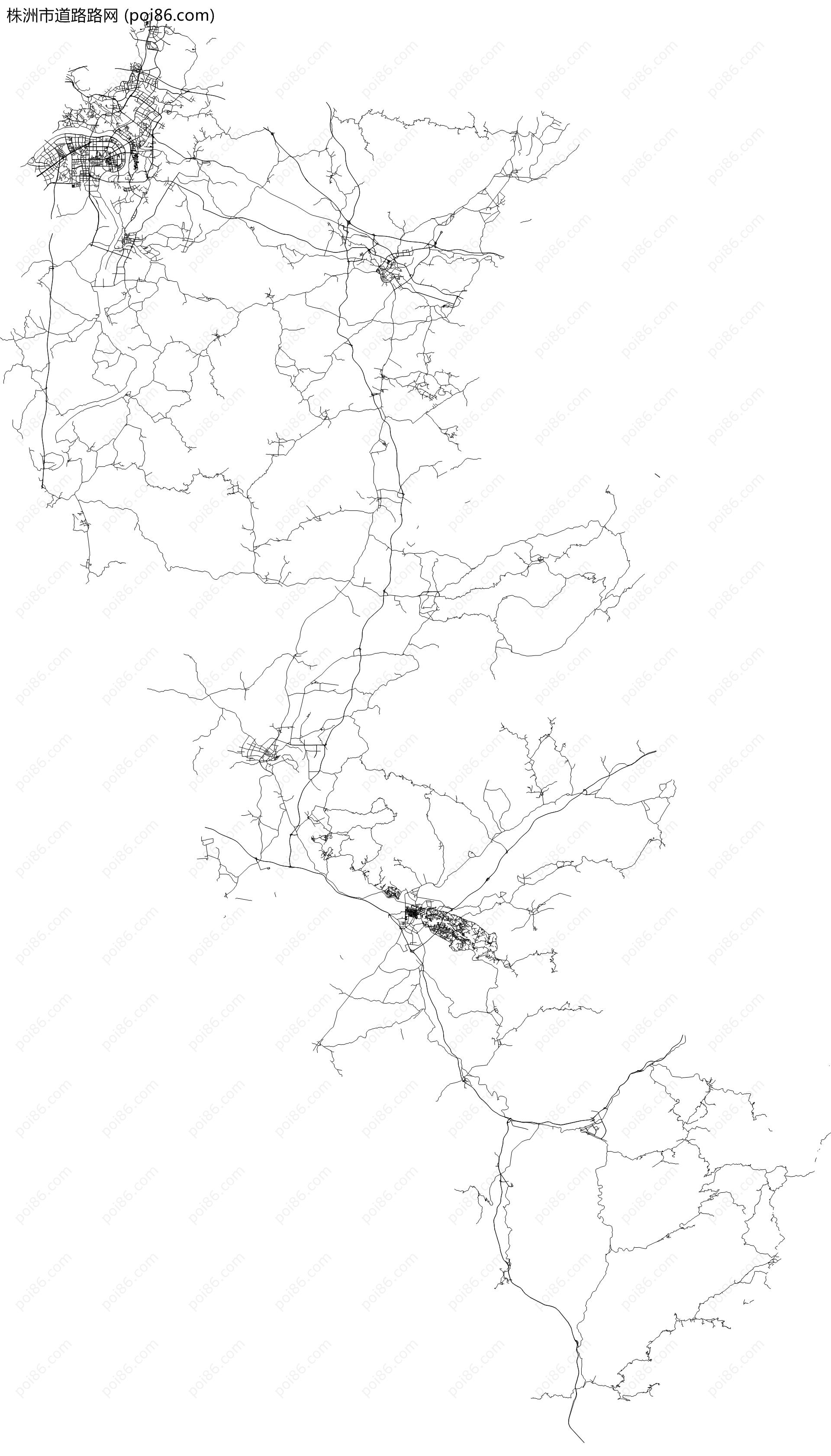 株洲市道路路网地图