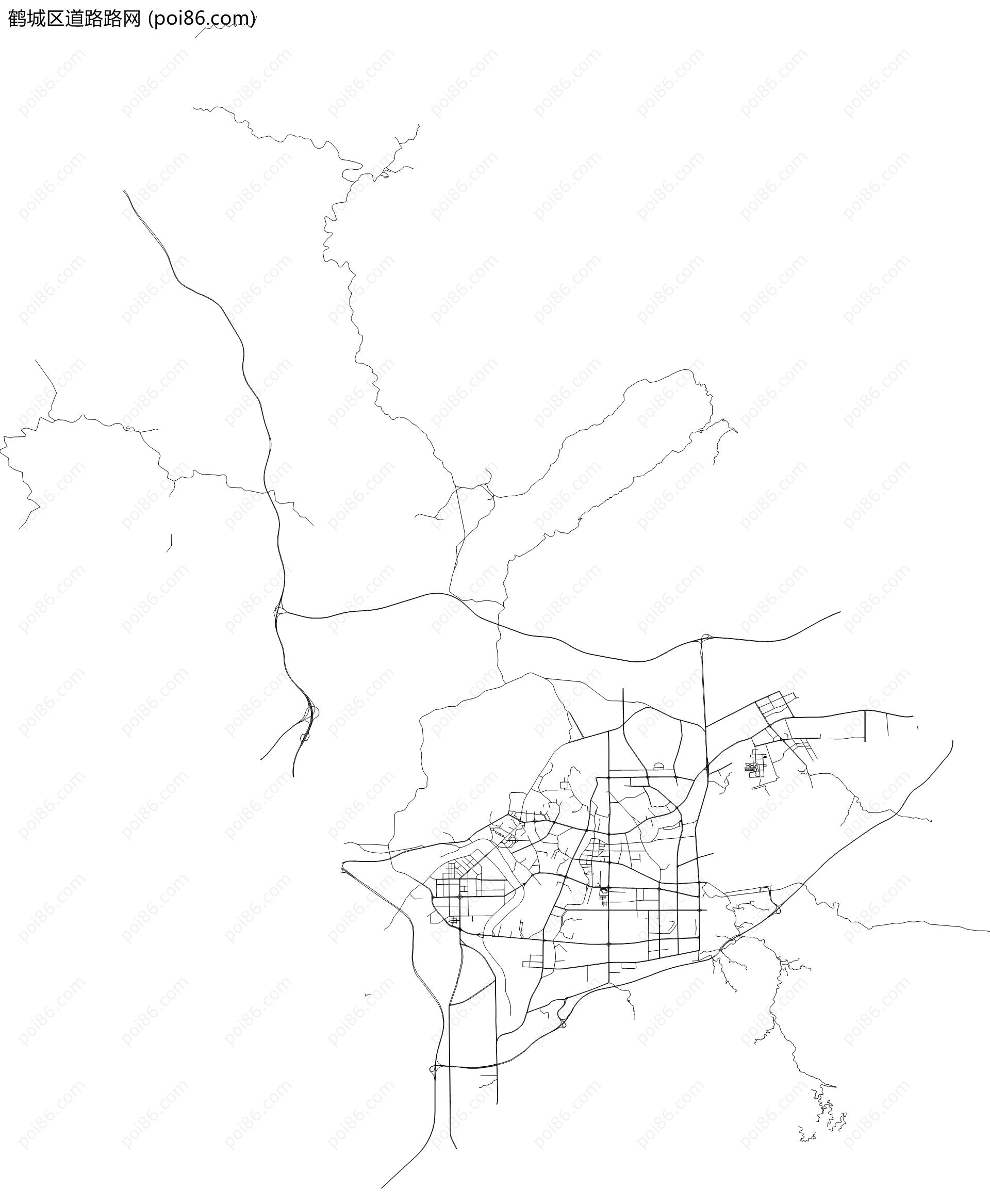 鹤城区道路路网地图