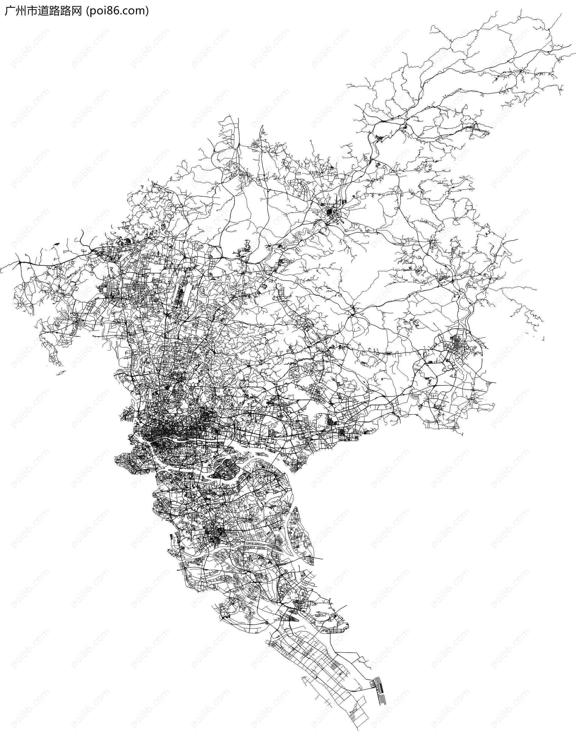 广州市道路路网地图