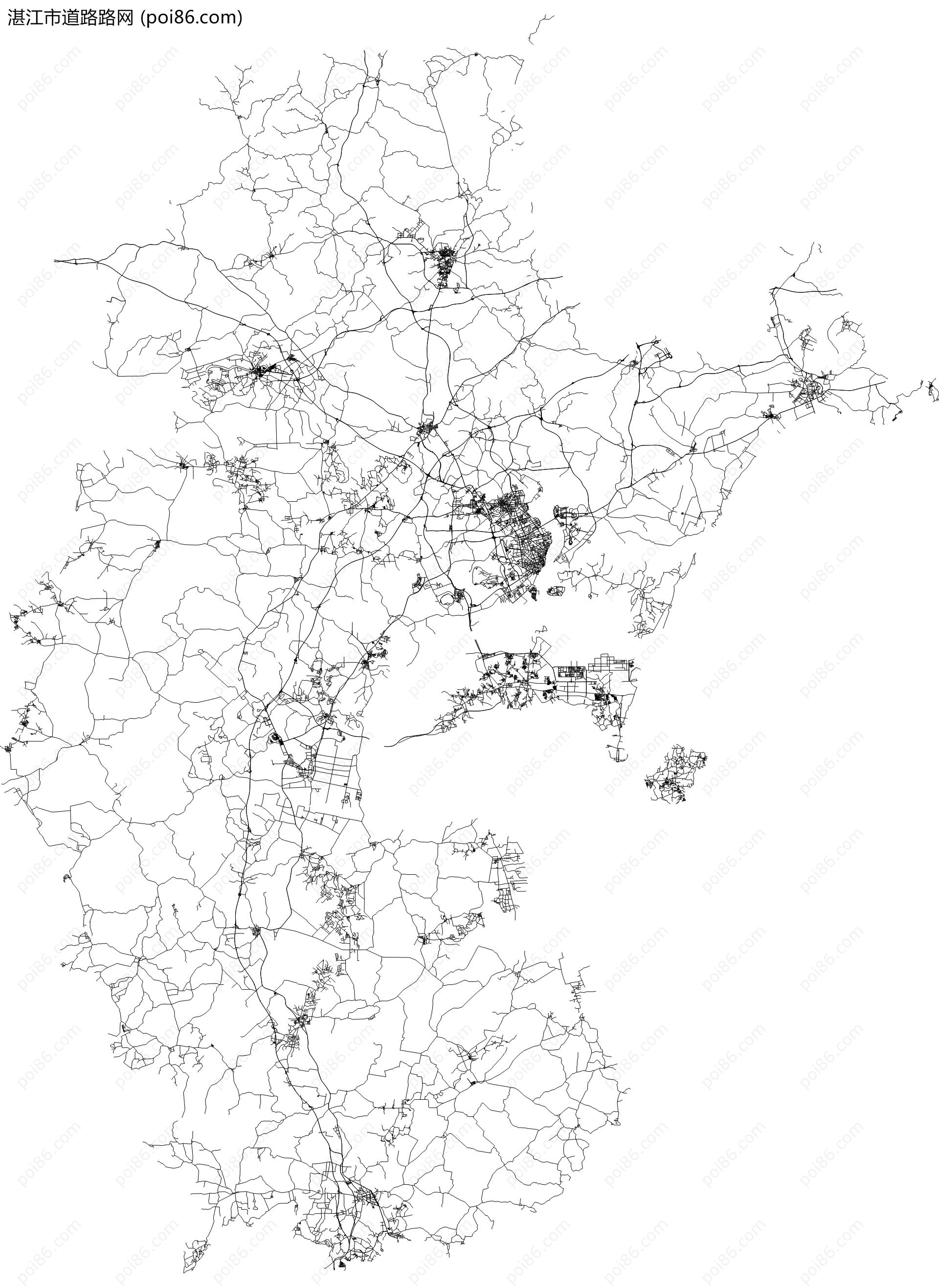 湛江市道路路网地图