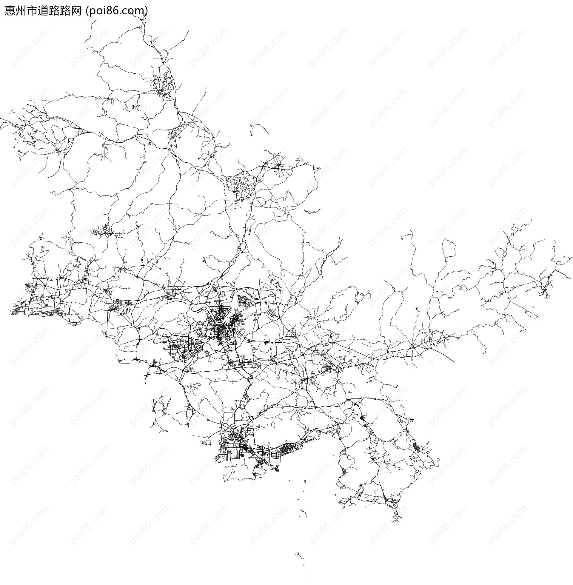 惠州市道路路网地图