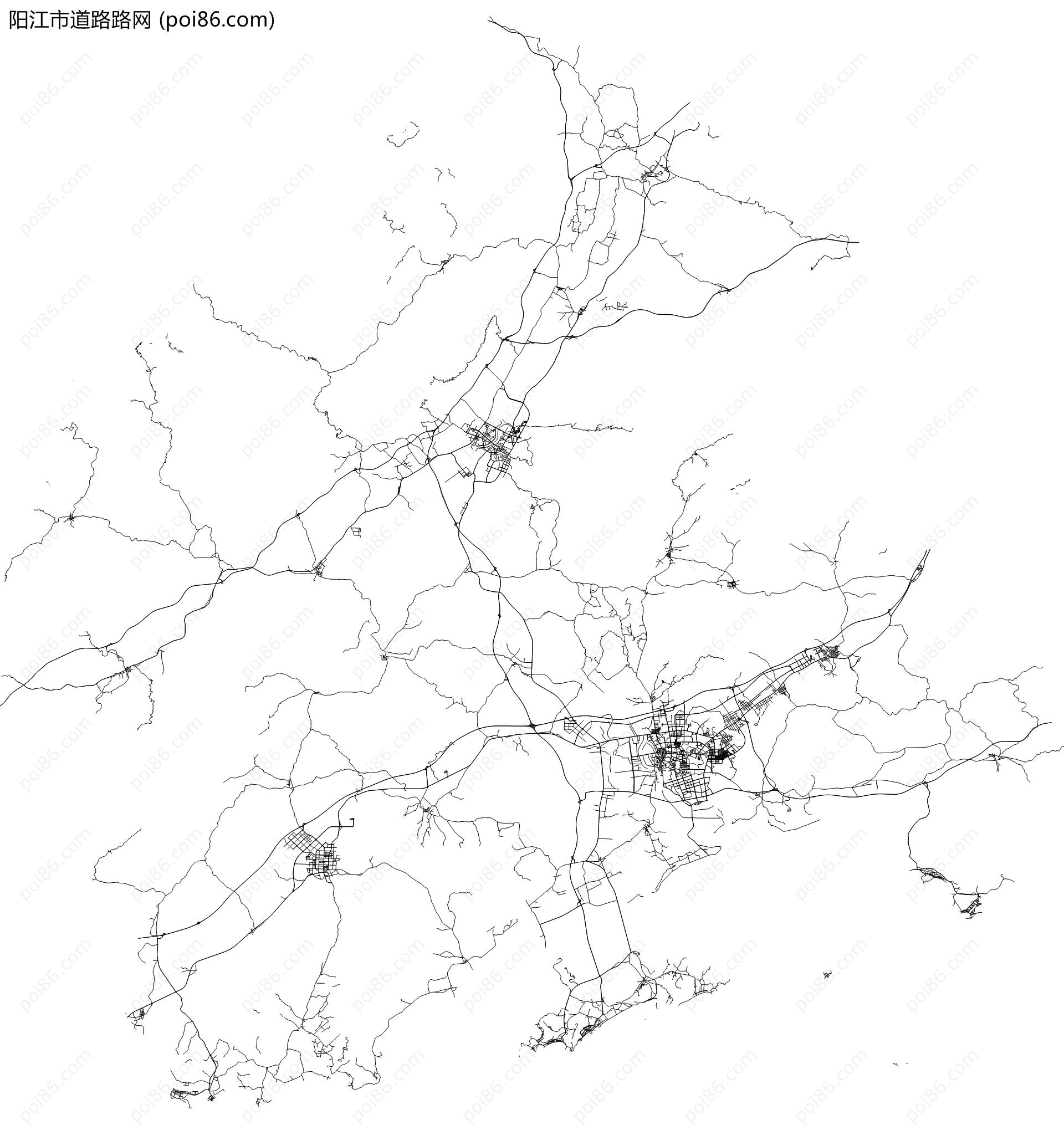 阳江市道路路网地图