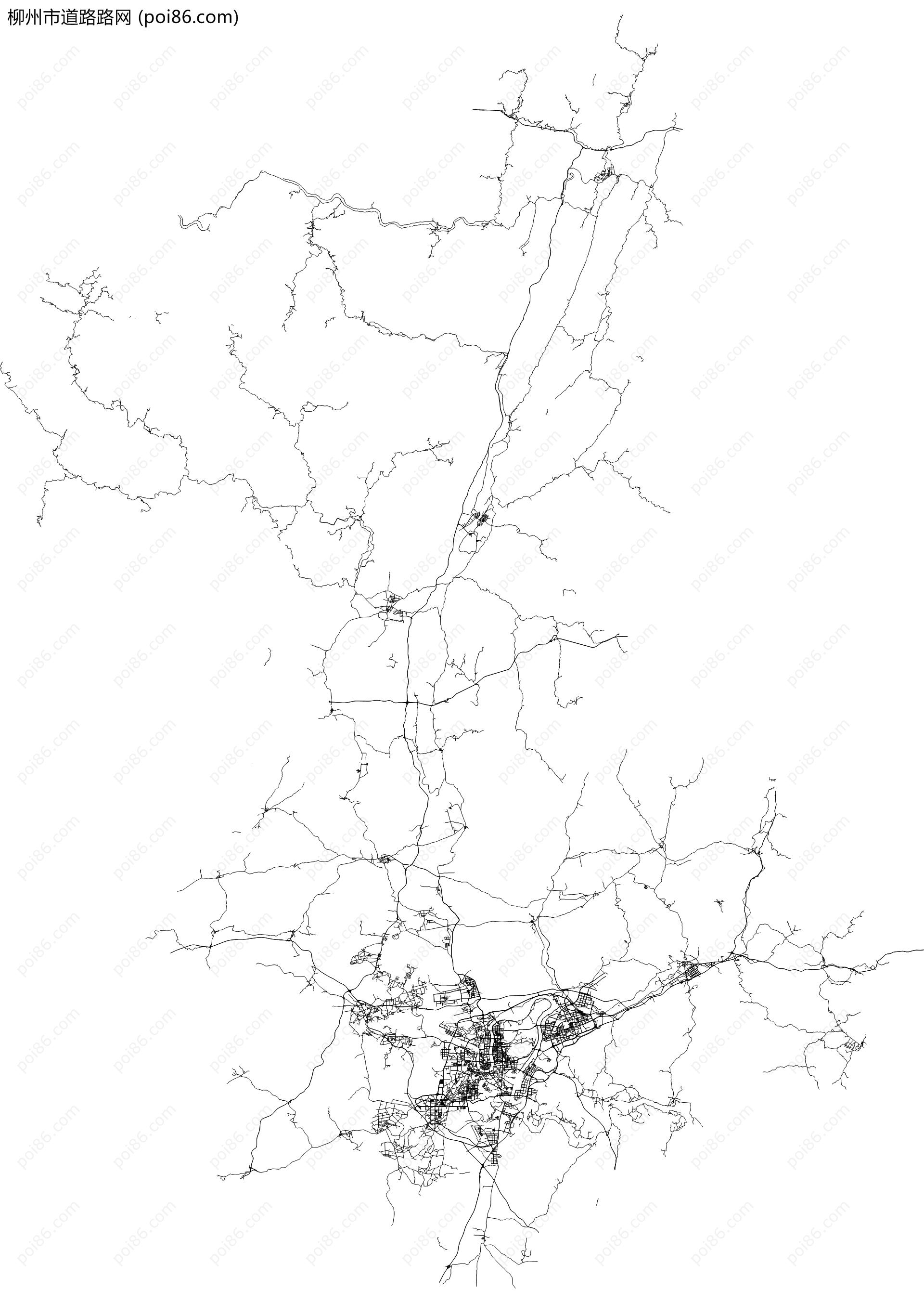 柳州市道路路网地图