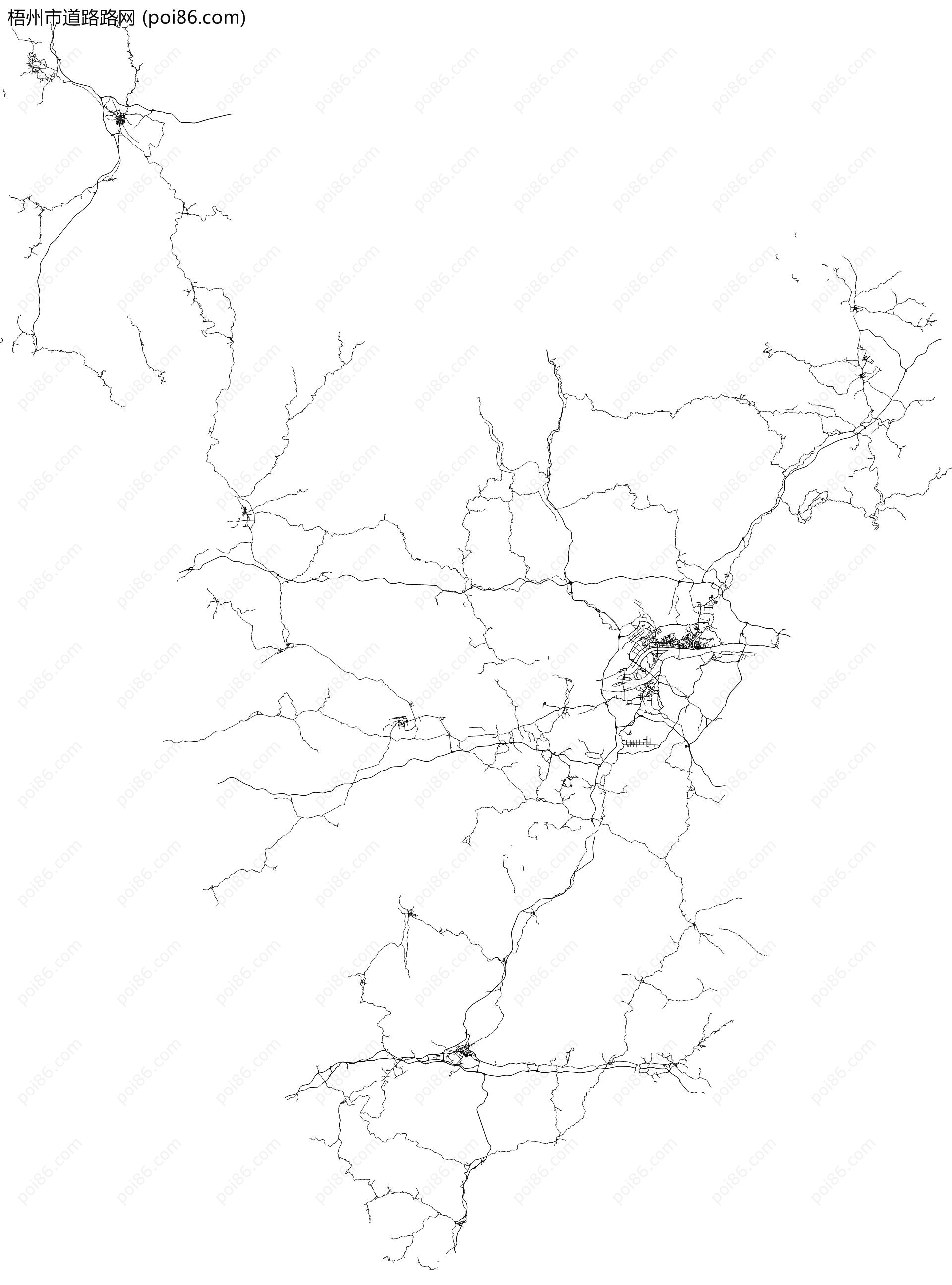 梧州市道路路网地图
