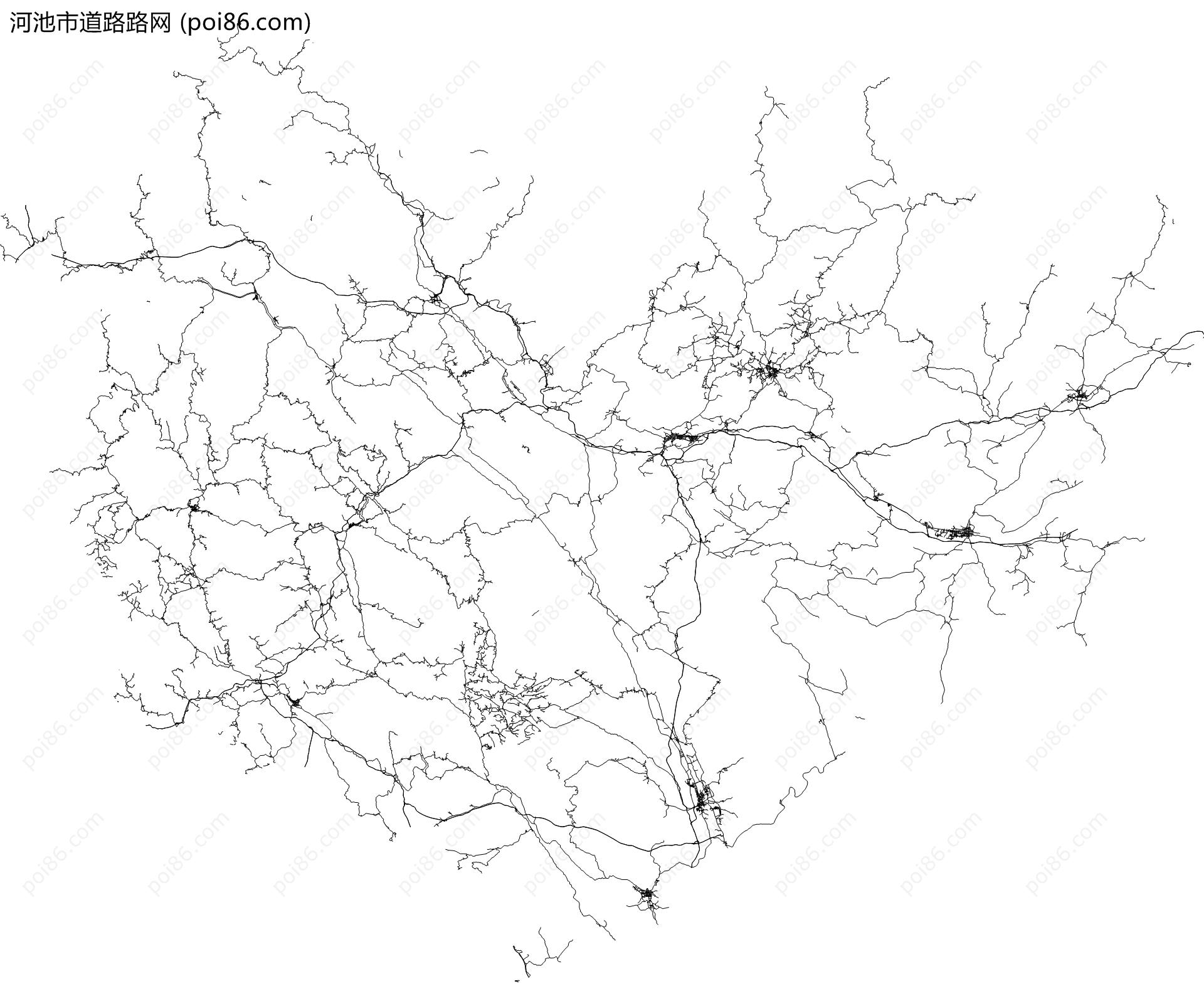 河池市道路路网地图