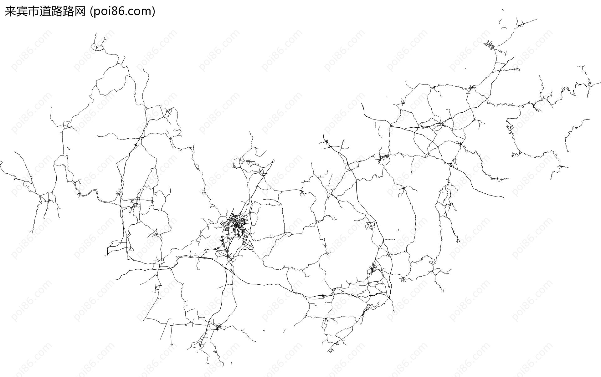来宾市道路路网地图