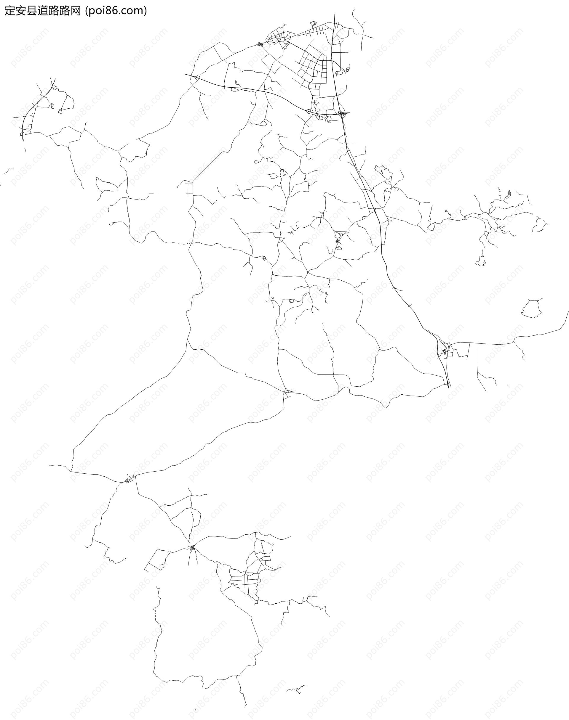 定安县道路路网地图