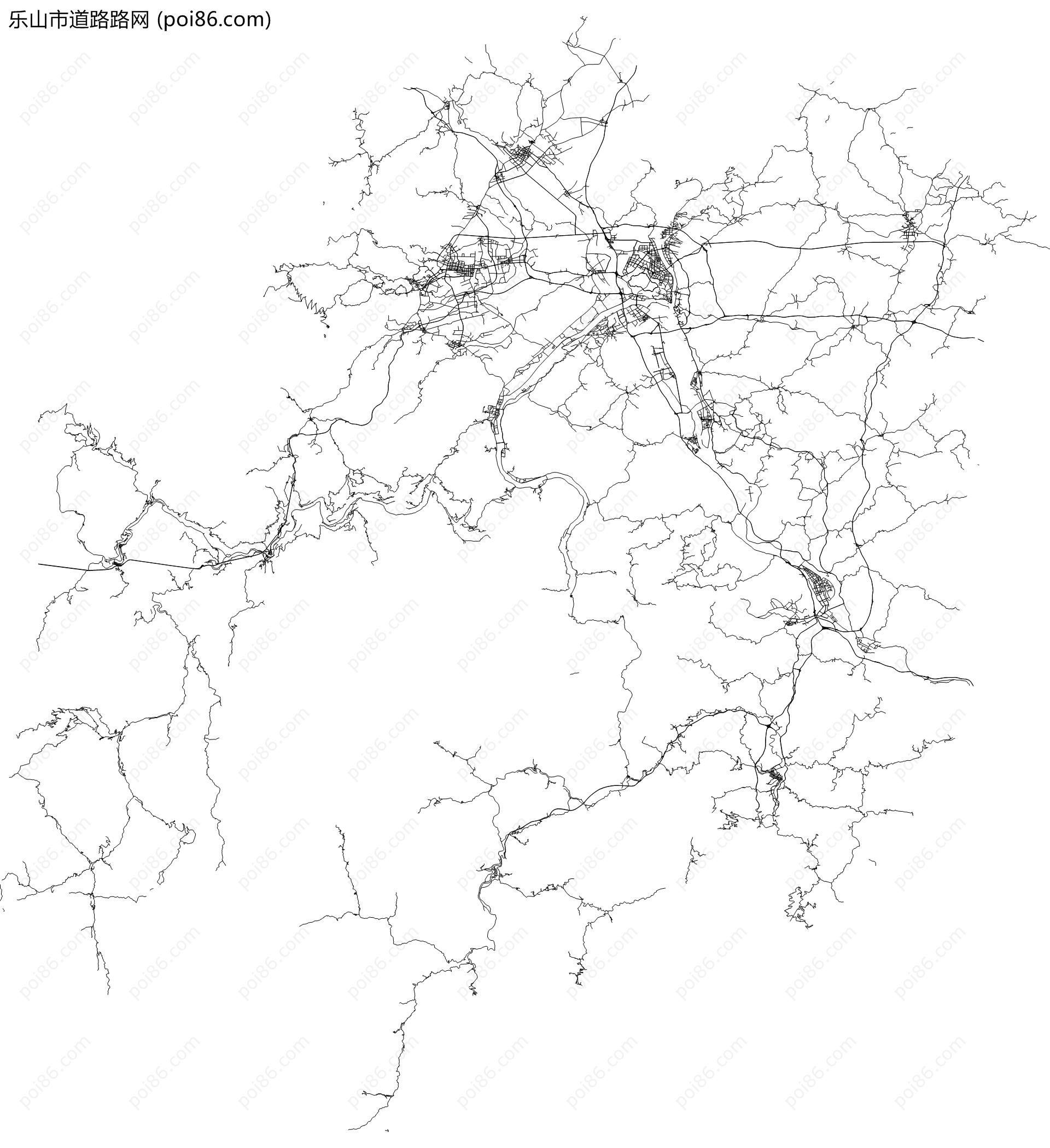 乐山市道路路网地图