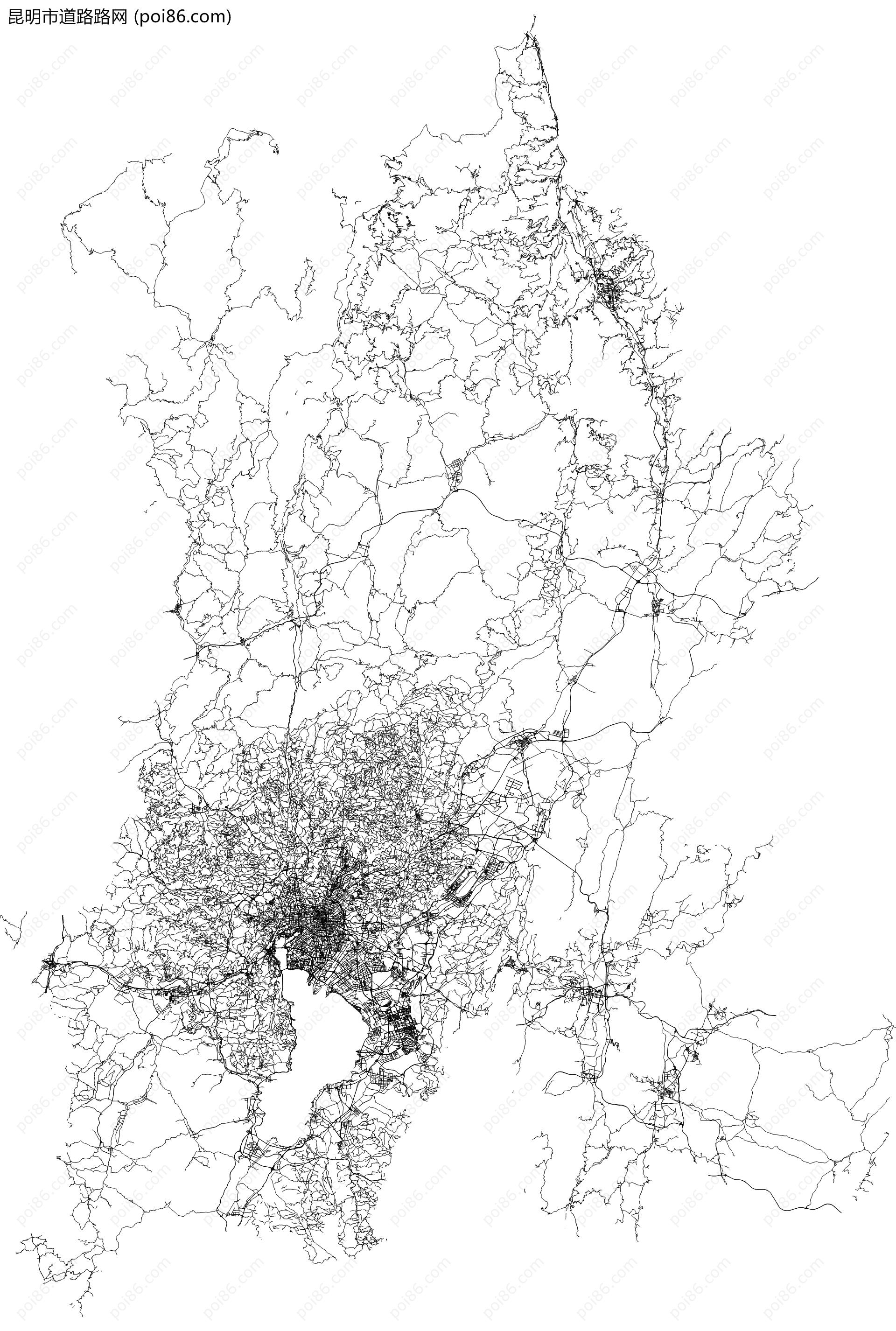 昆明市道路路网地图