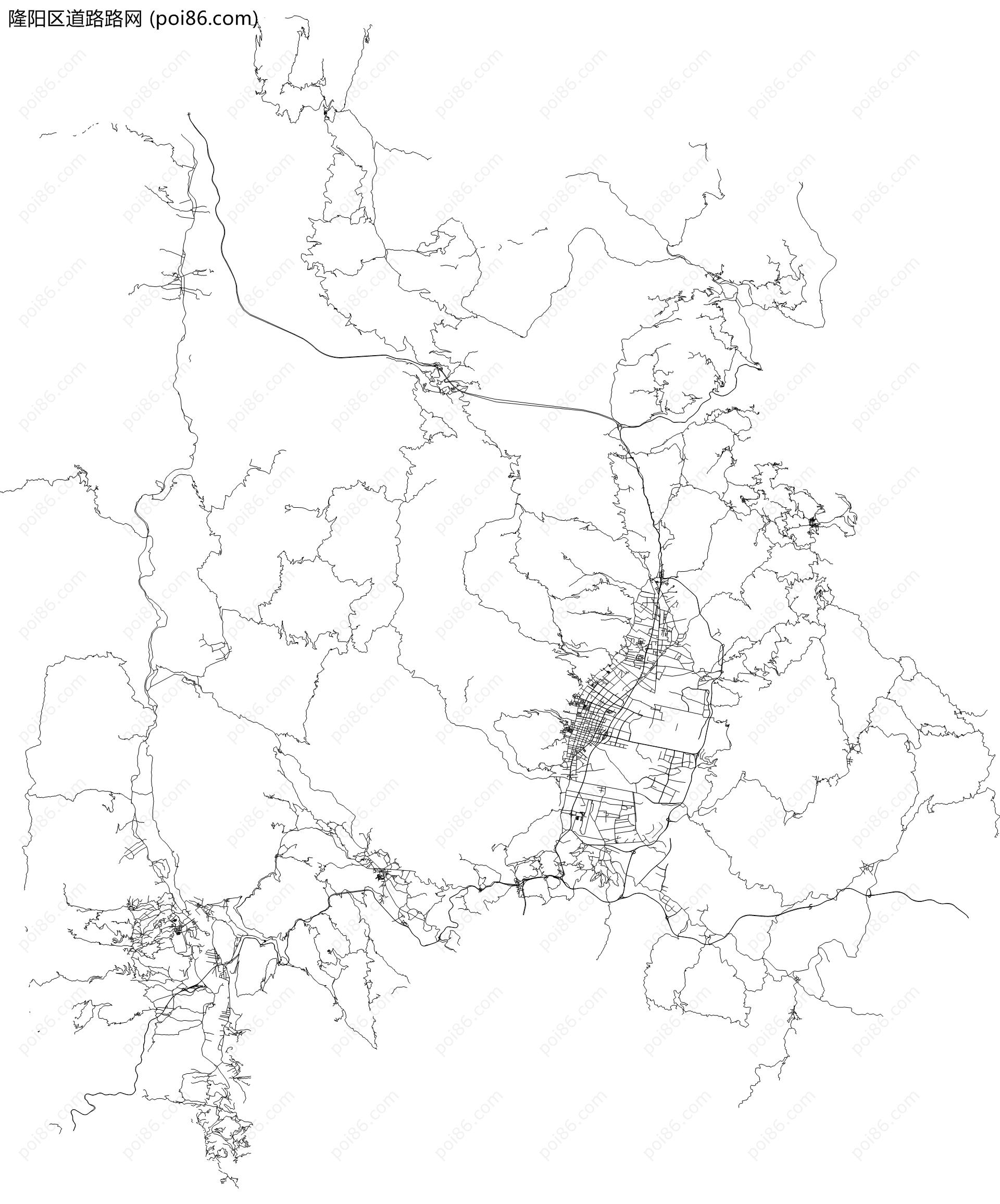 隆阳区道路路网地图