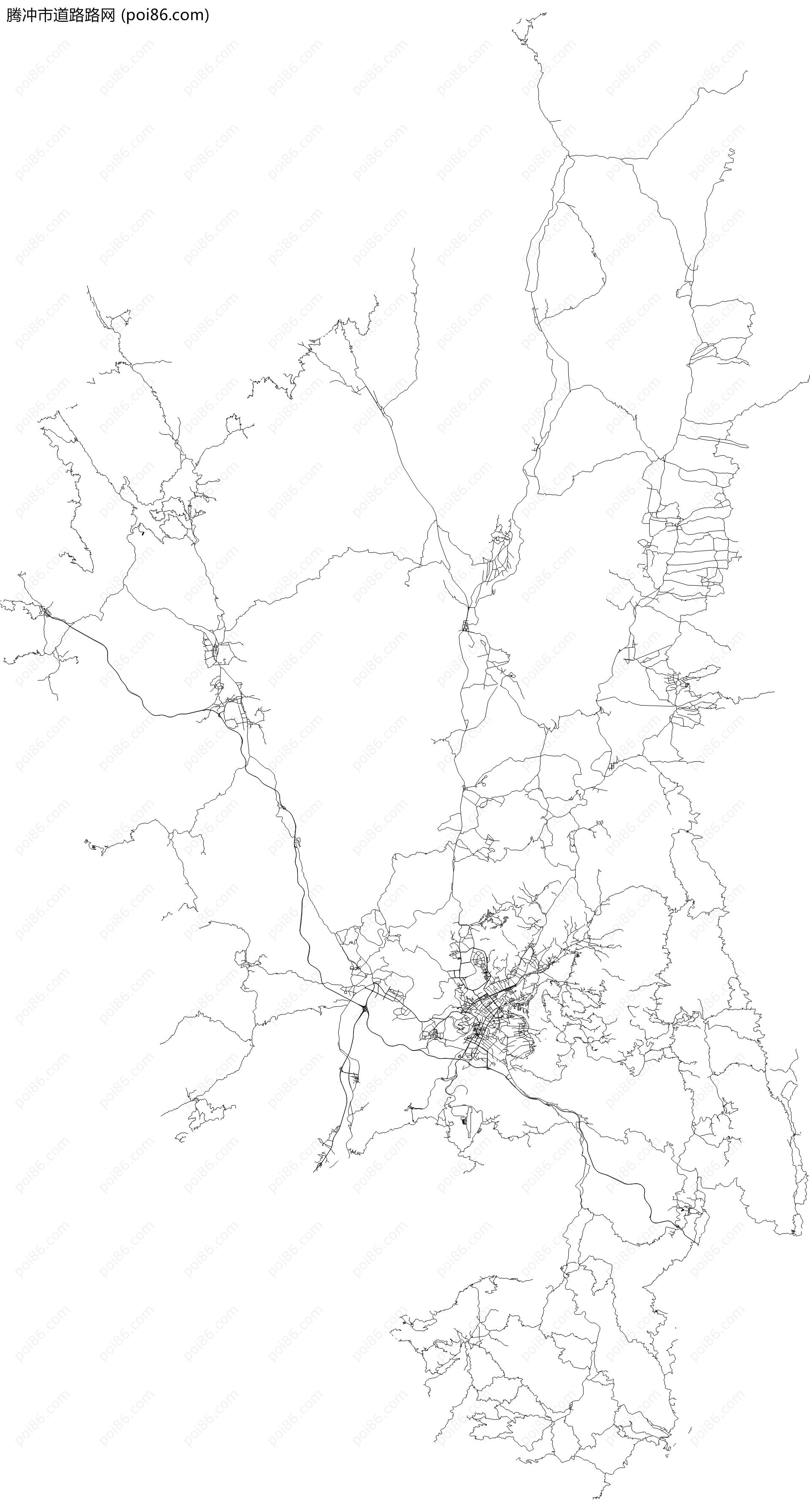 腾冲市道路路网地图
