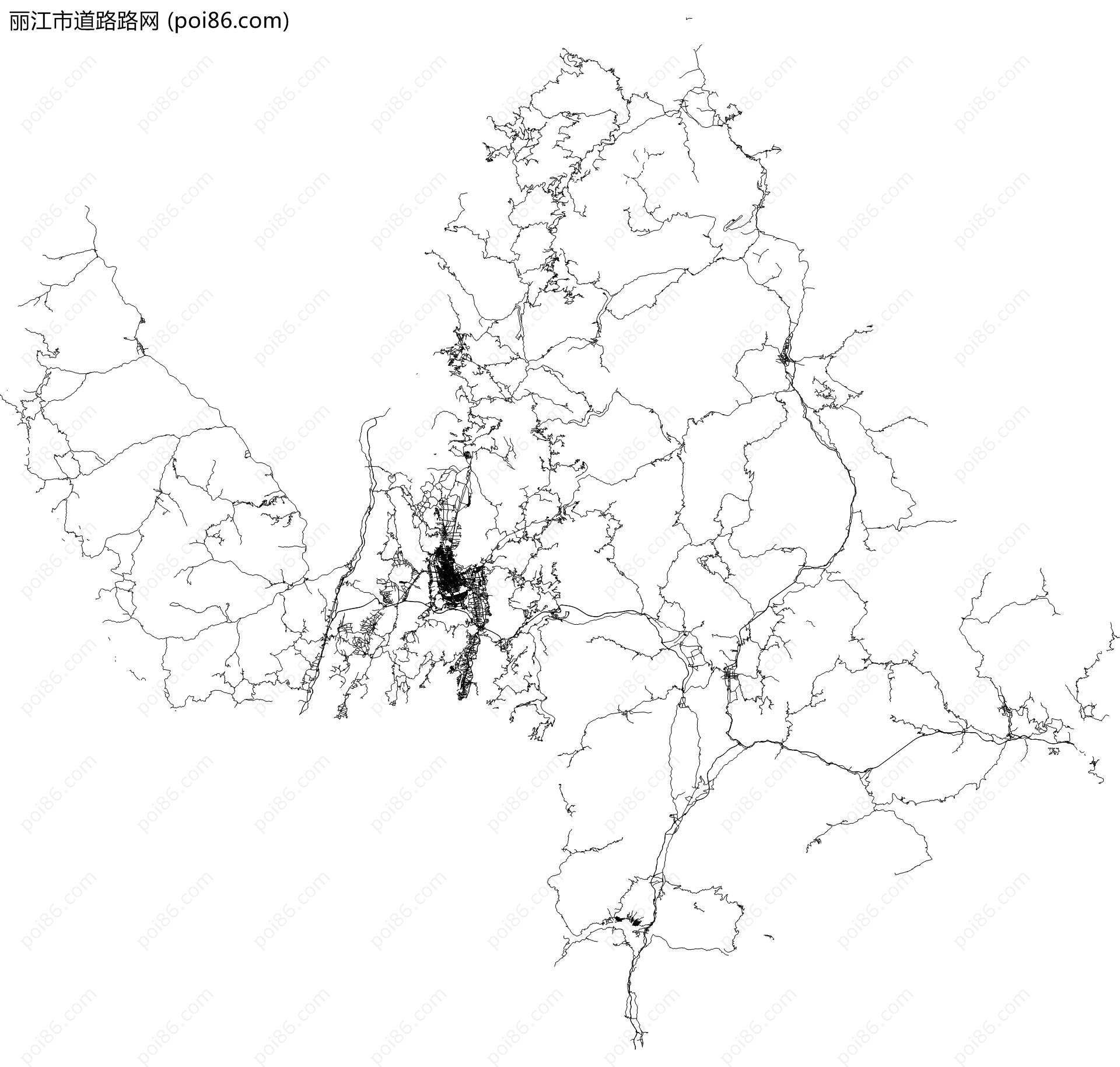 丽江市道路路网地图