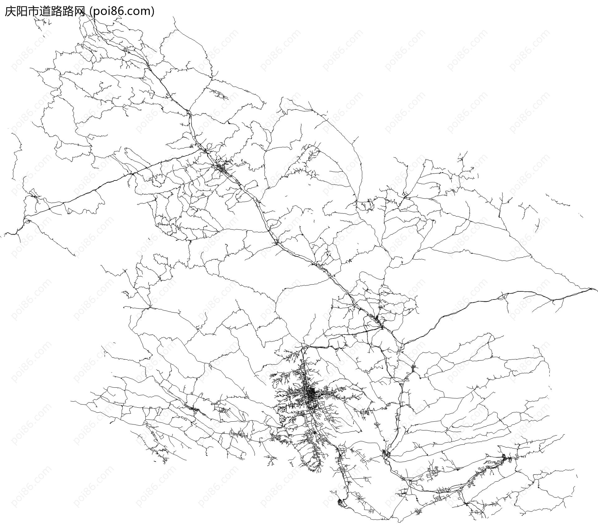 庆阳市道路路网地图